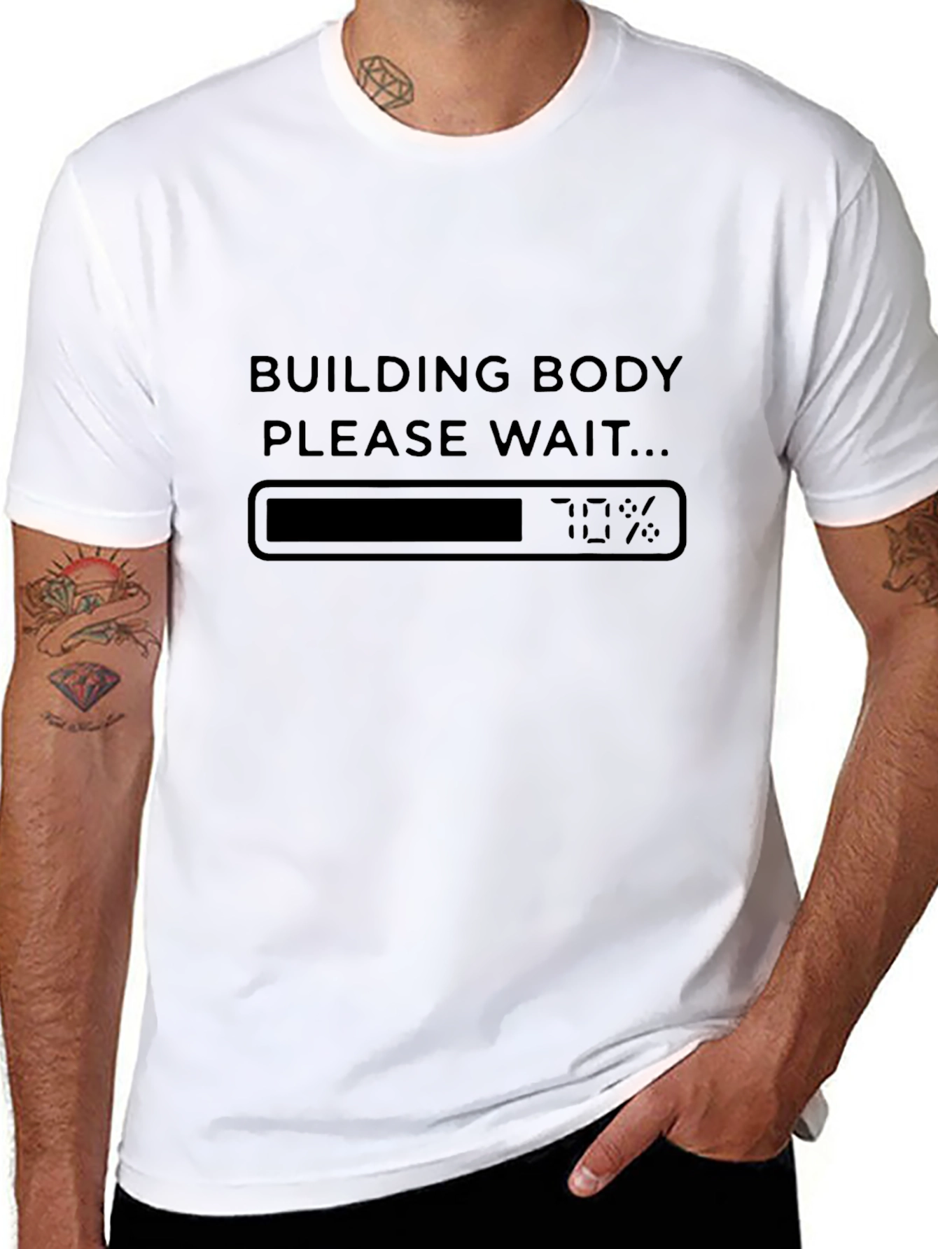 Building Body Loading T-Shirt Funny Workout Tee