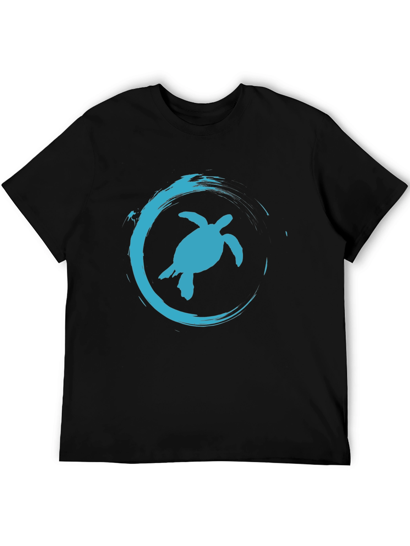 Turtle Wave Graphic Tee - Casual Black T-Shirt