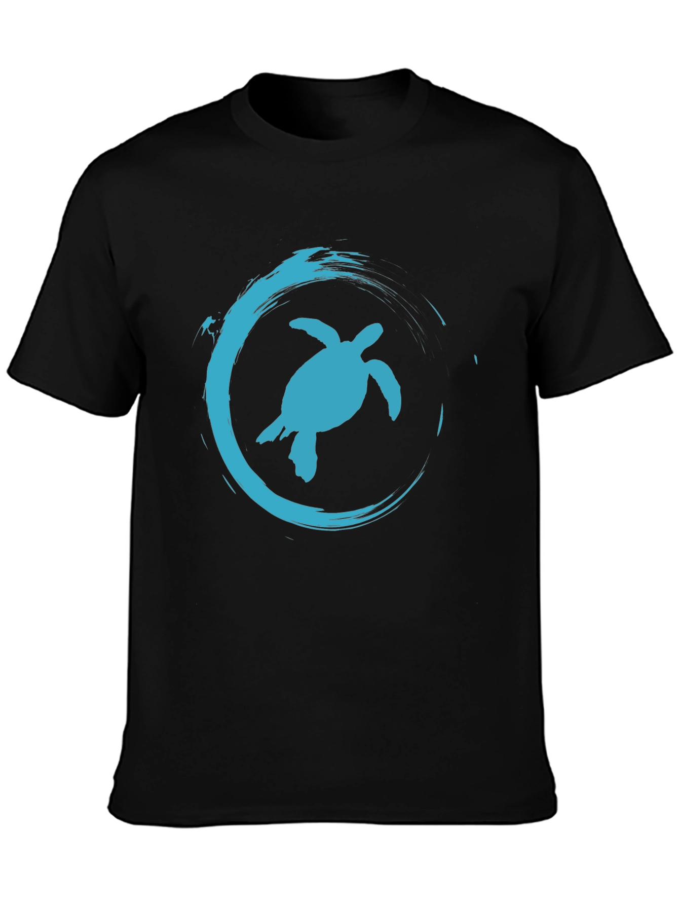 Turtle Wave Graphic Tee - Casual Black T-Shirt