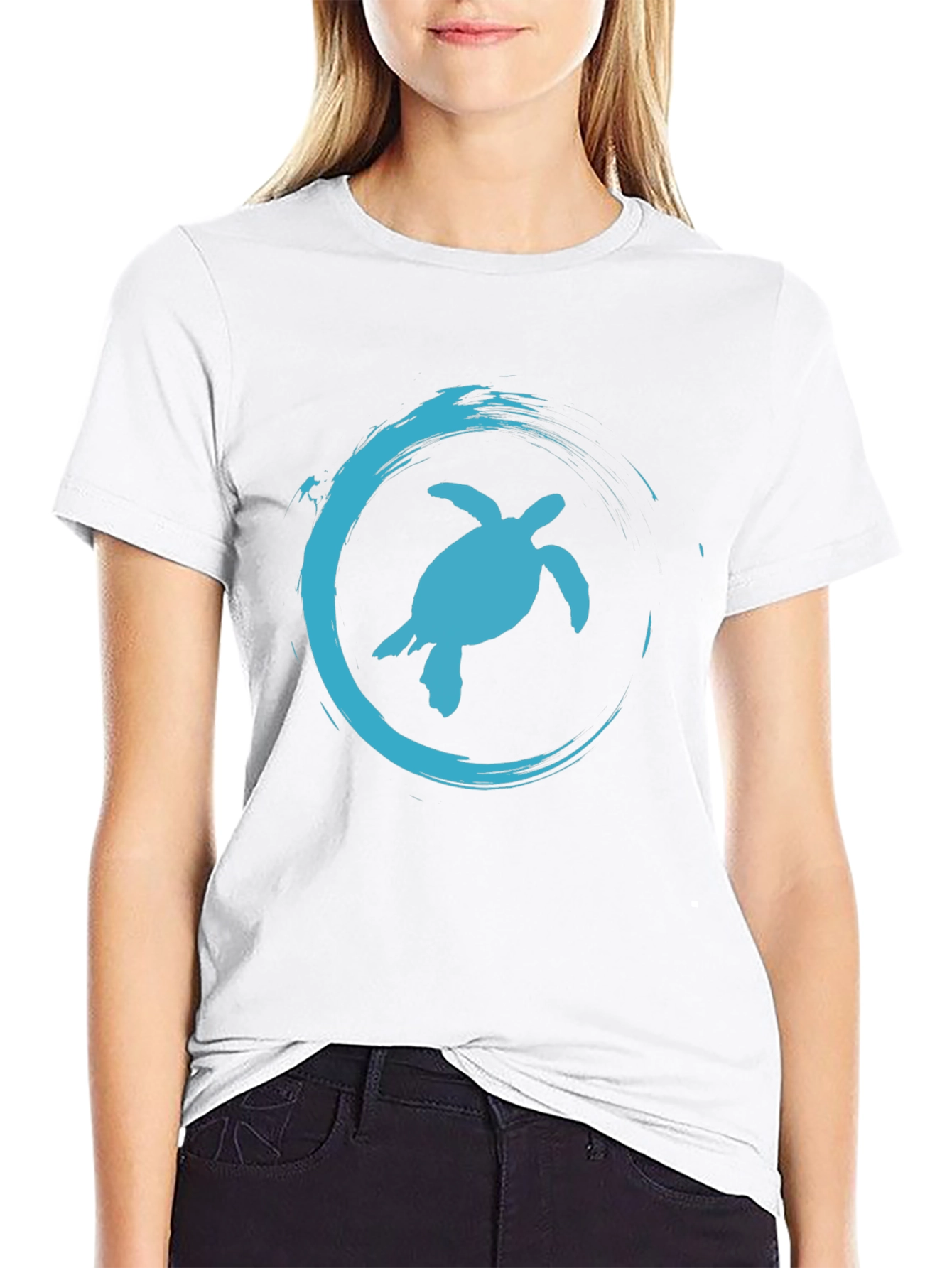 Turtle Wave Graphic Tee - Casual Black T-Shirt