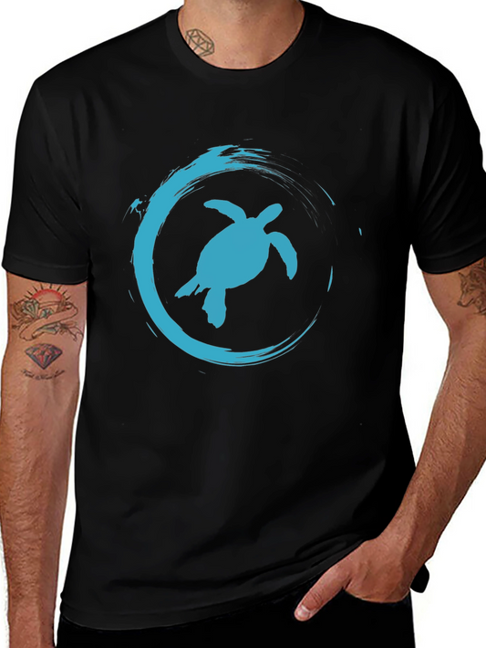Turtle Wave Graphic Tee - Casual Black T-Shirt