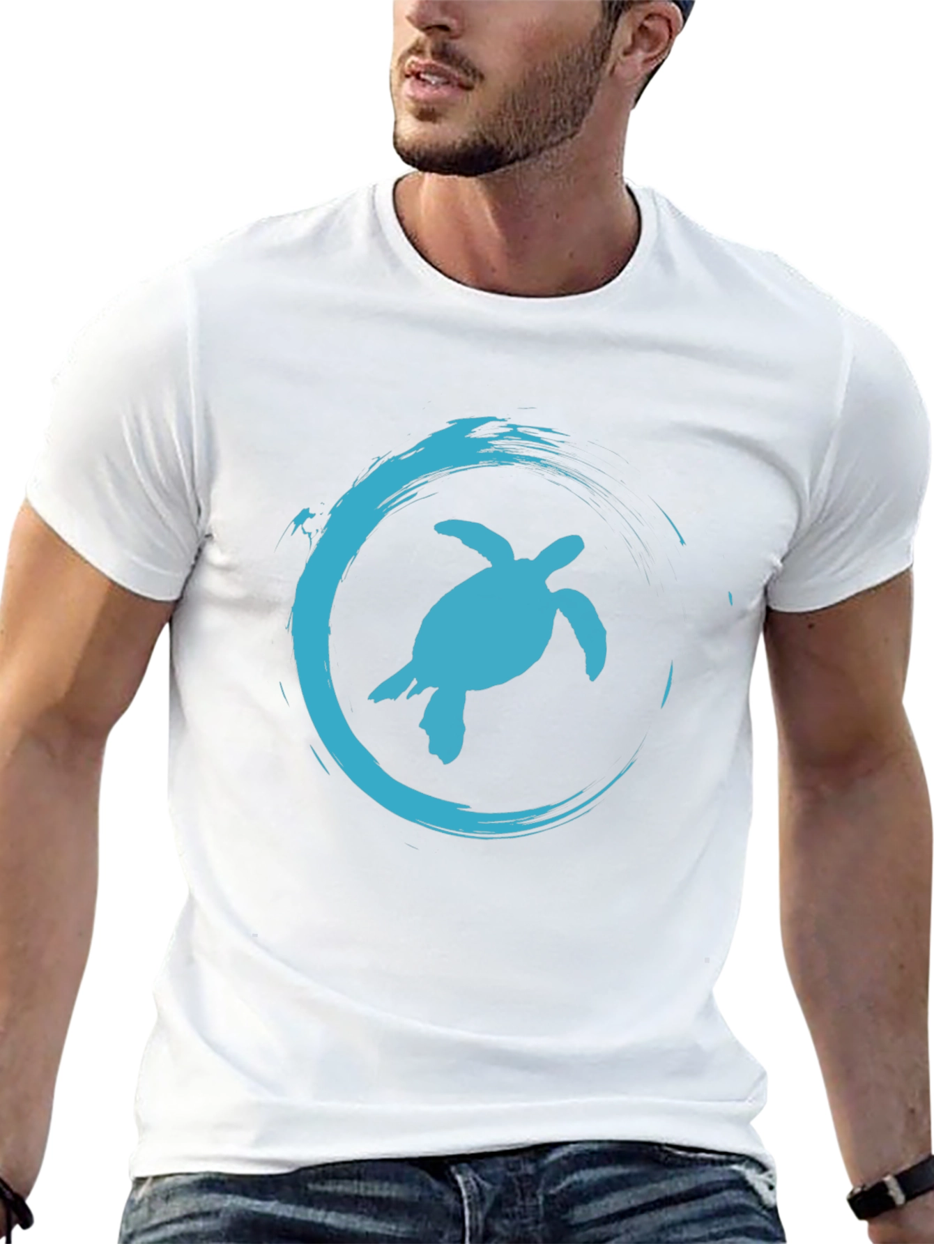 Turtle Wave Graphic Tee - Casual Black T-Shirt