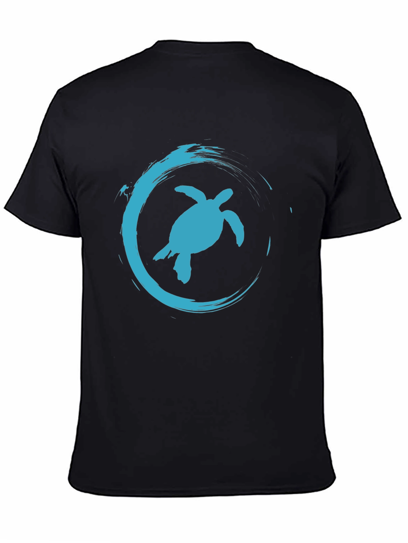 Turtle Wave Graphic Tee - Casual Black T-Shirt