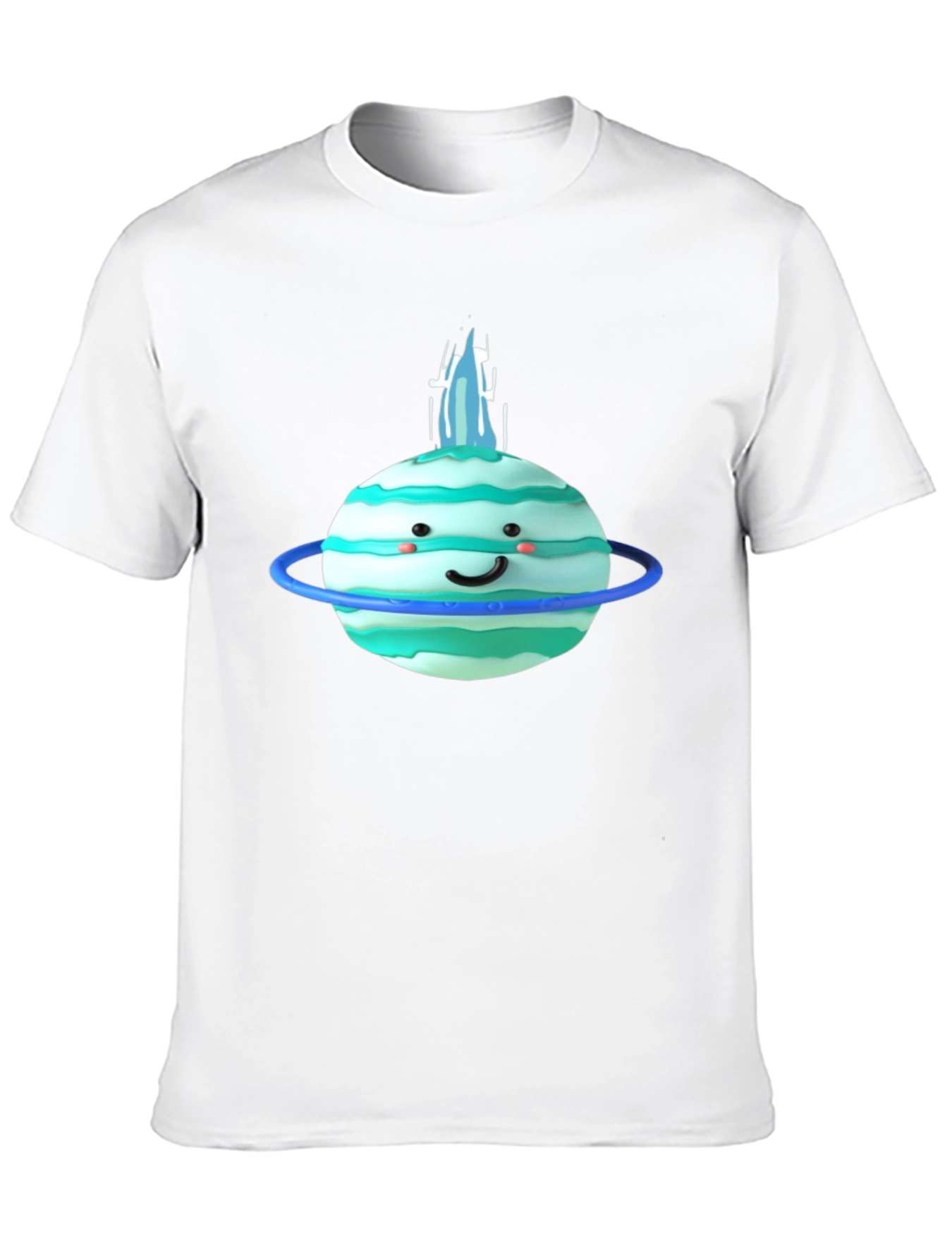 Cute Planet Graphic Tee - Black Cotton T-Shirt