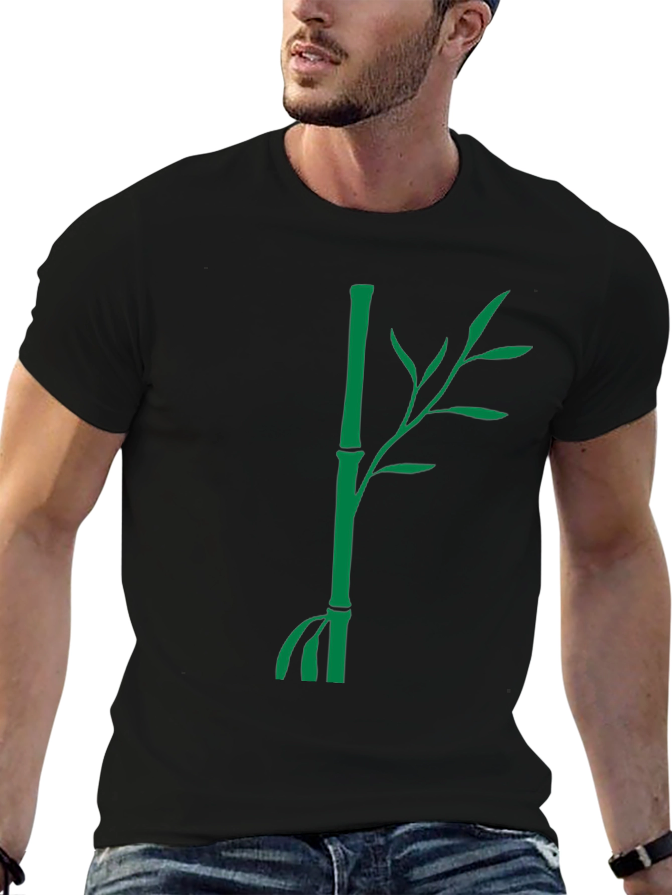 Bamboo Graphic Black Tee