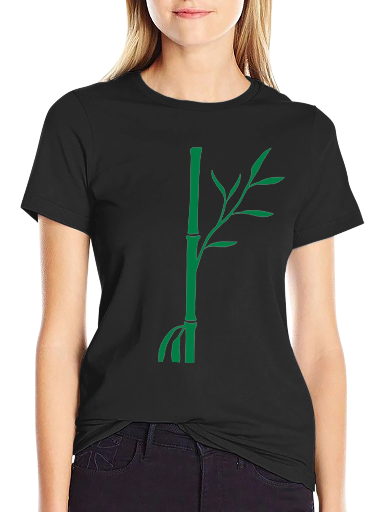 Bamboo Graphic Black Tee