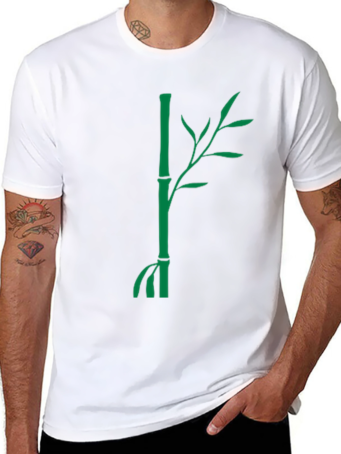 Bamboo Graphic Black Tee