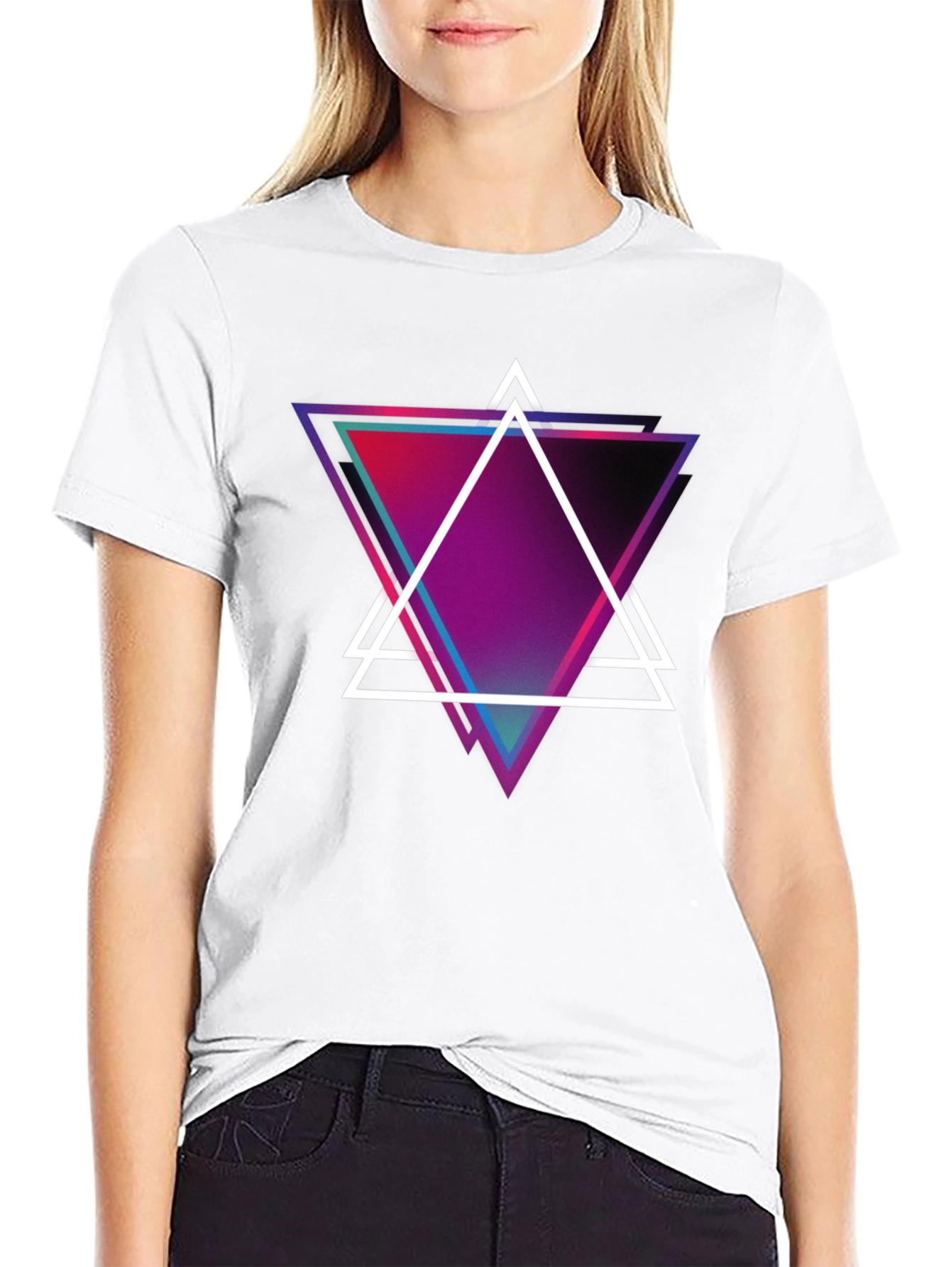 Geometric Triangle Graphic Tee - Modern Design