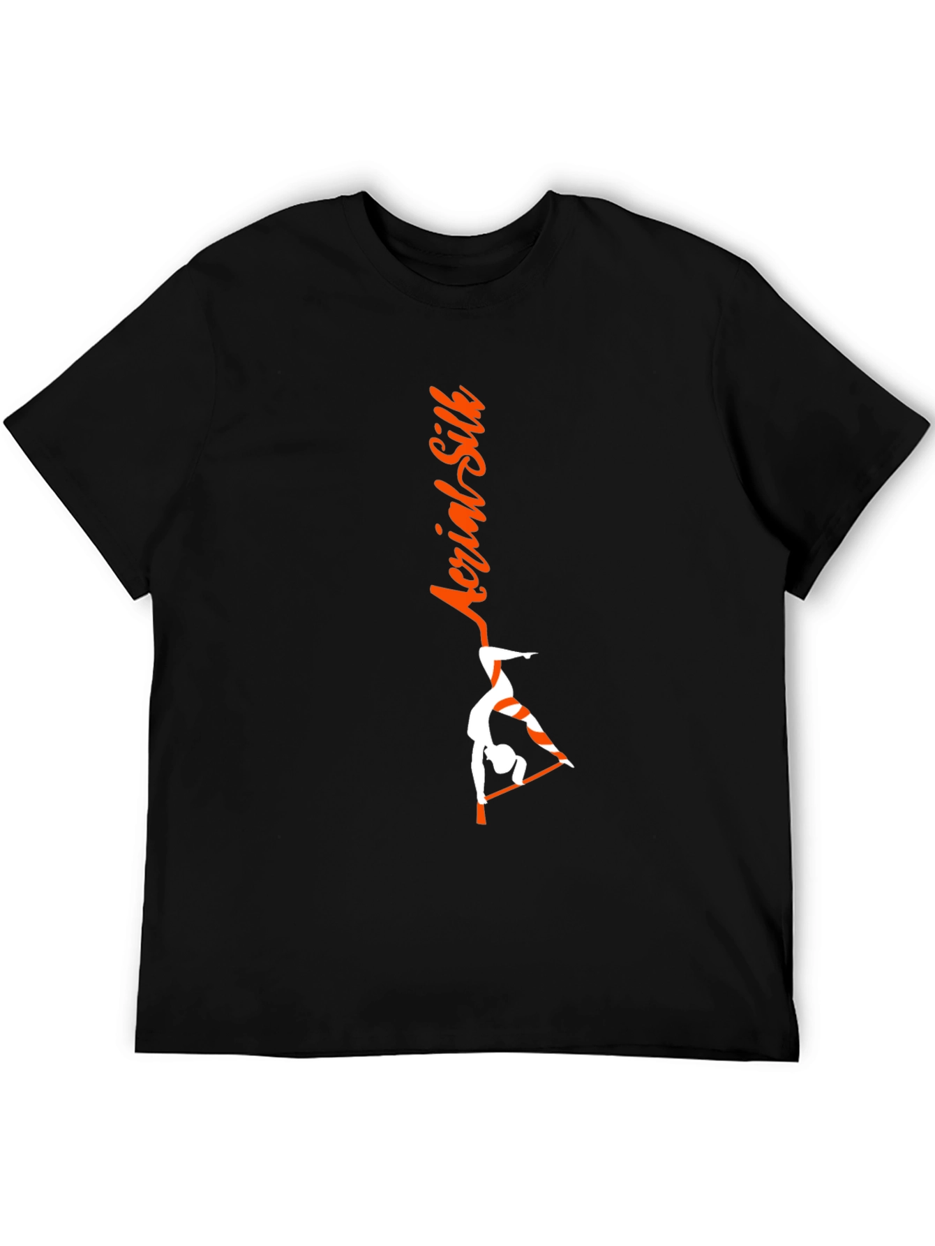 Aerial Silk Black T-Shirt - Gymnast Design