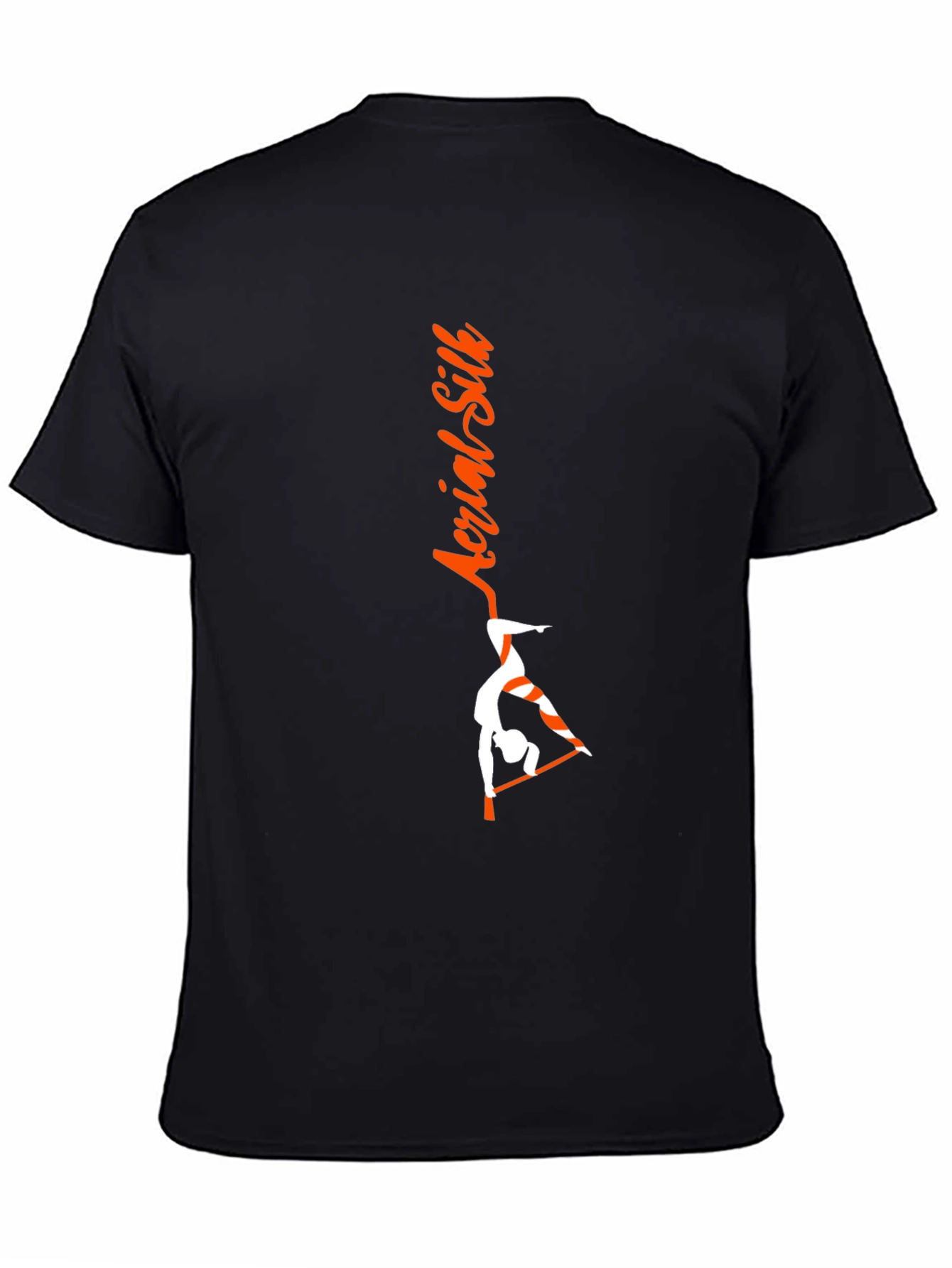 Aerial Silk Black T-Shirt - Gymnast Design