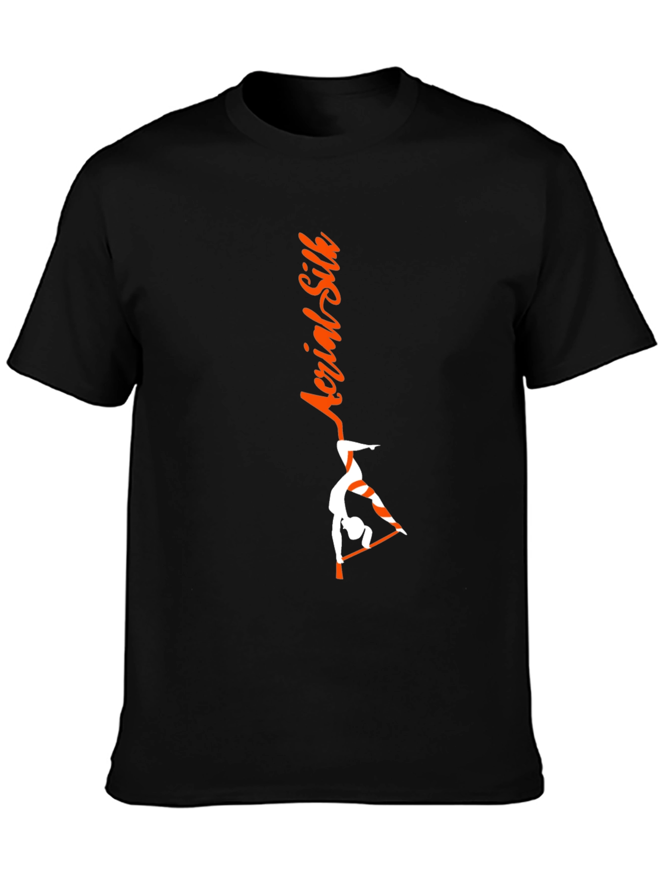 Aerial Silk Black T-Shirt - Gymnast Design
