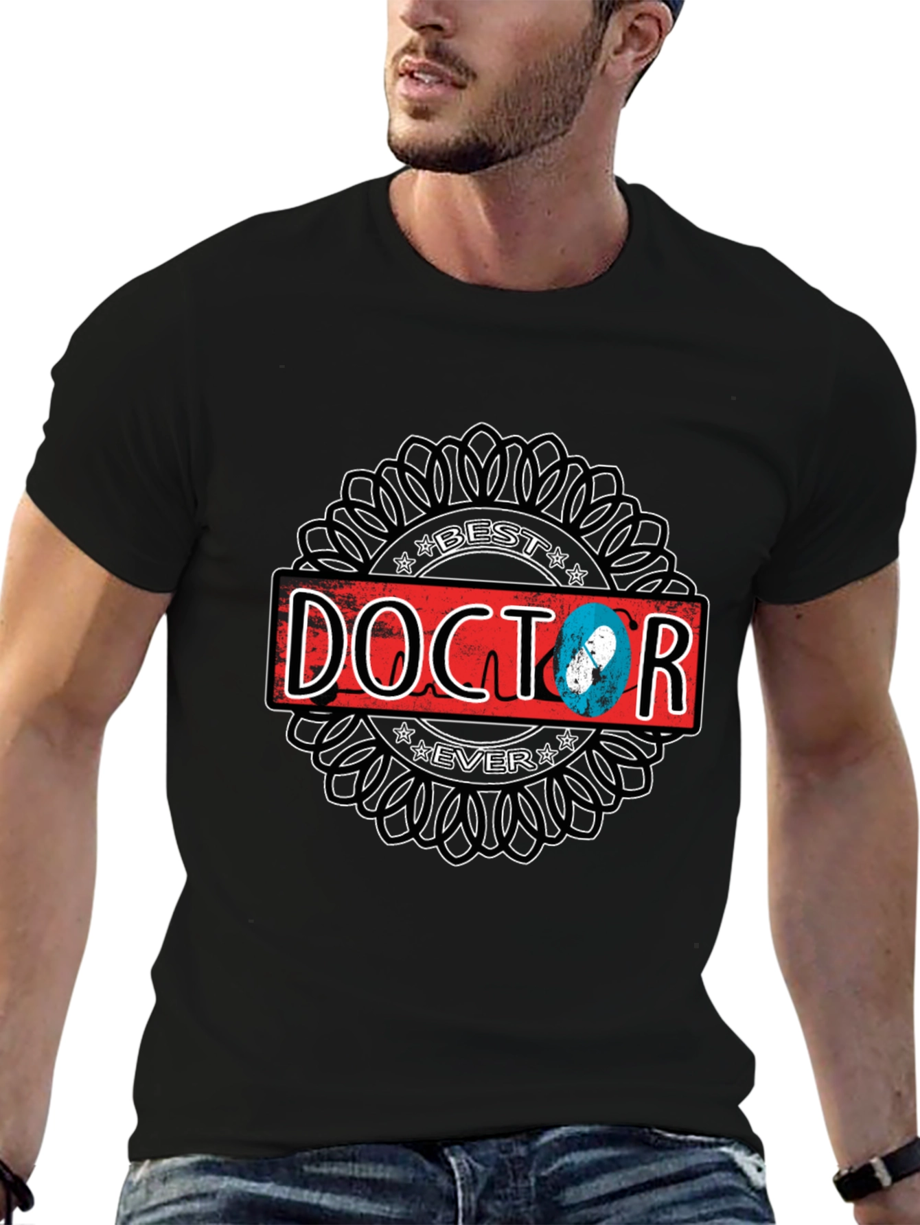 Best Doctor Ever Graphic T-Shirt - Black