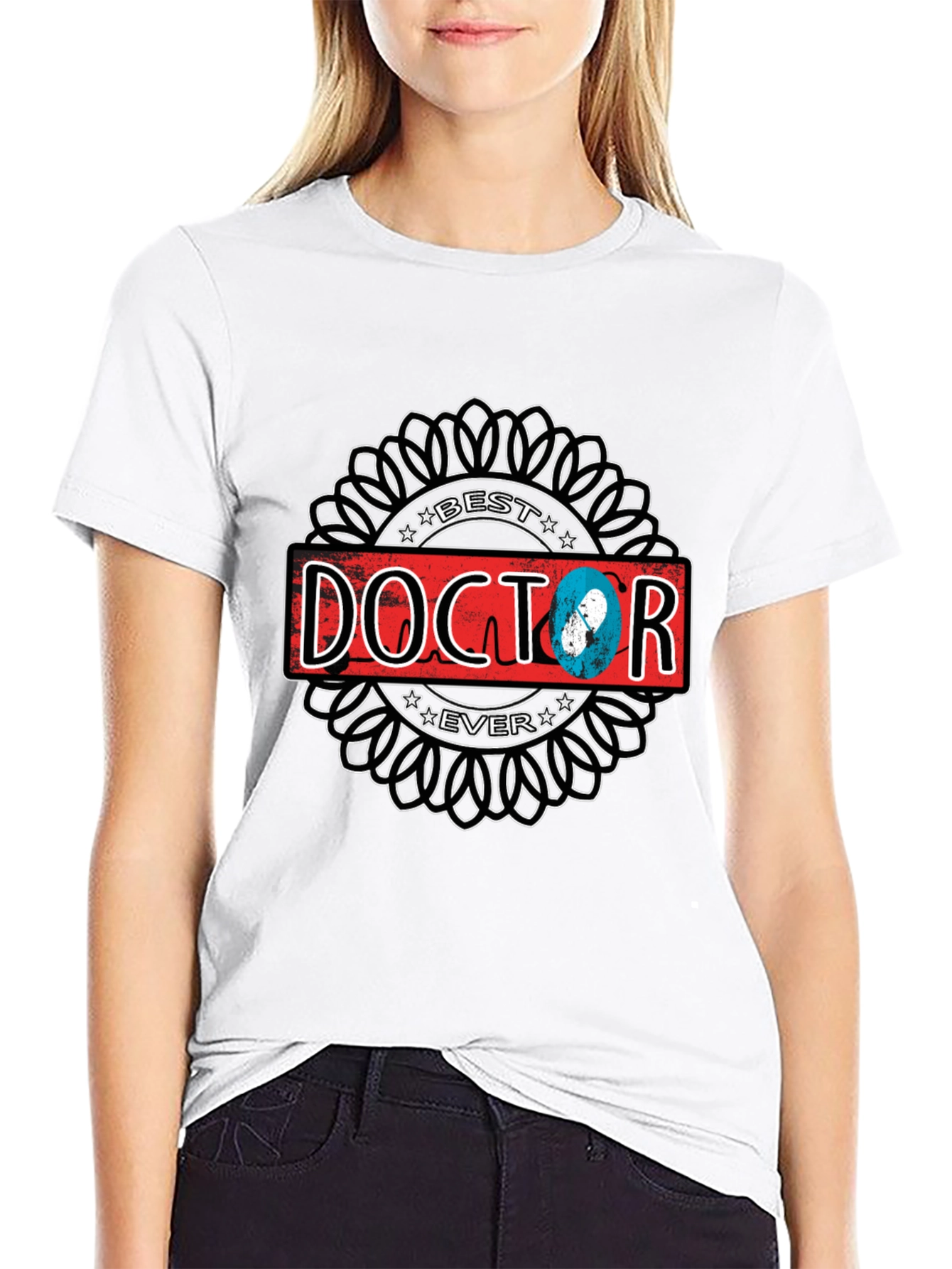 Best Doctor Ever Graphic T-Shirt - Black