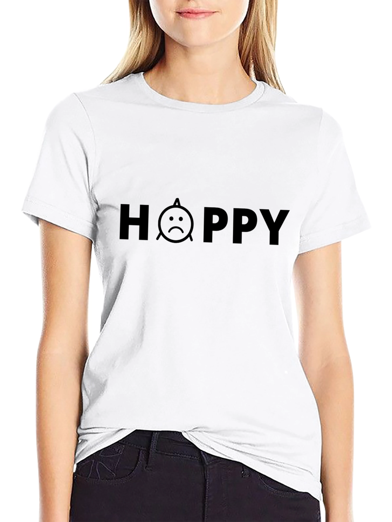 Hoppy Sad Face Graphic Tee - Mens Black T-Shirt