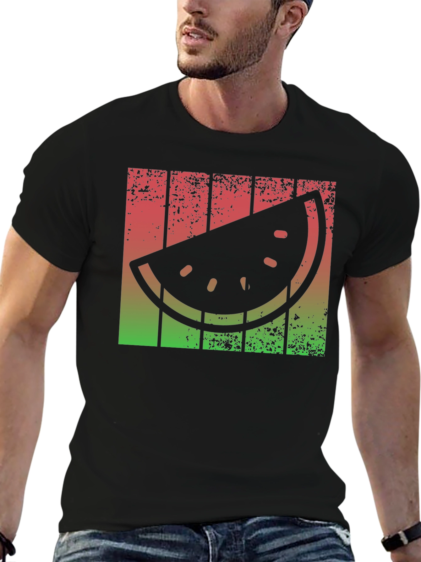 Retro Watermelon Slice Graphic Tee - Summer Vibes!