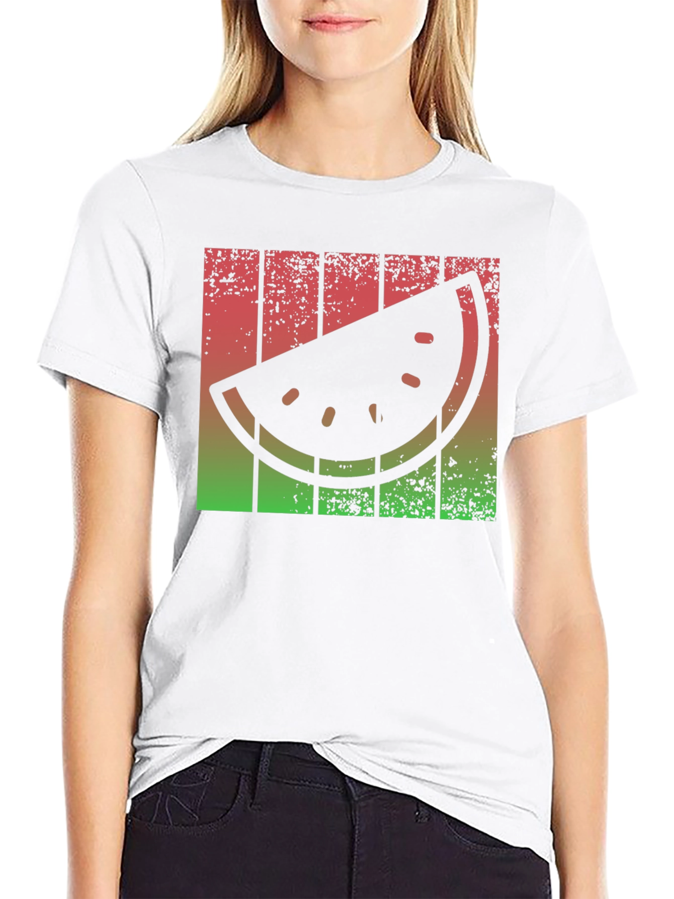 Retro Watermelon Slice Graphic Tee - Summer Vibes!