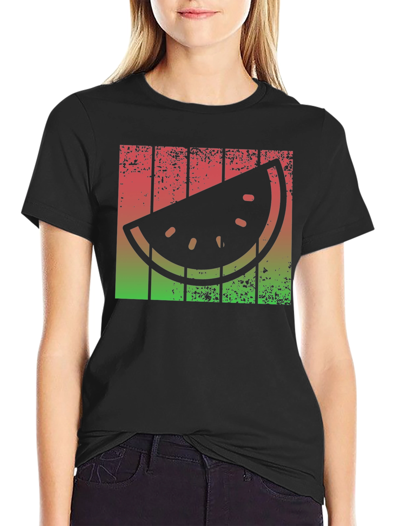 Retro Watermelon Slice Graphic Tee - Summer Vibes!