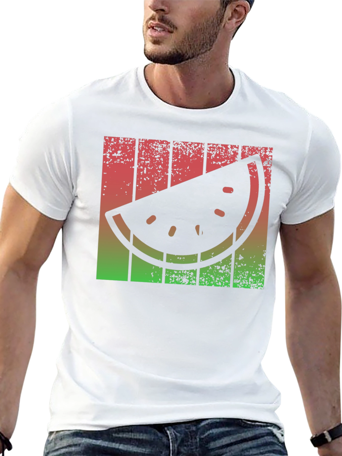 Retro Watermelon Slice Graphic Tee - Summer Vibes!