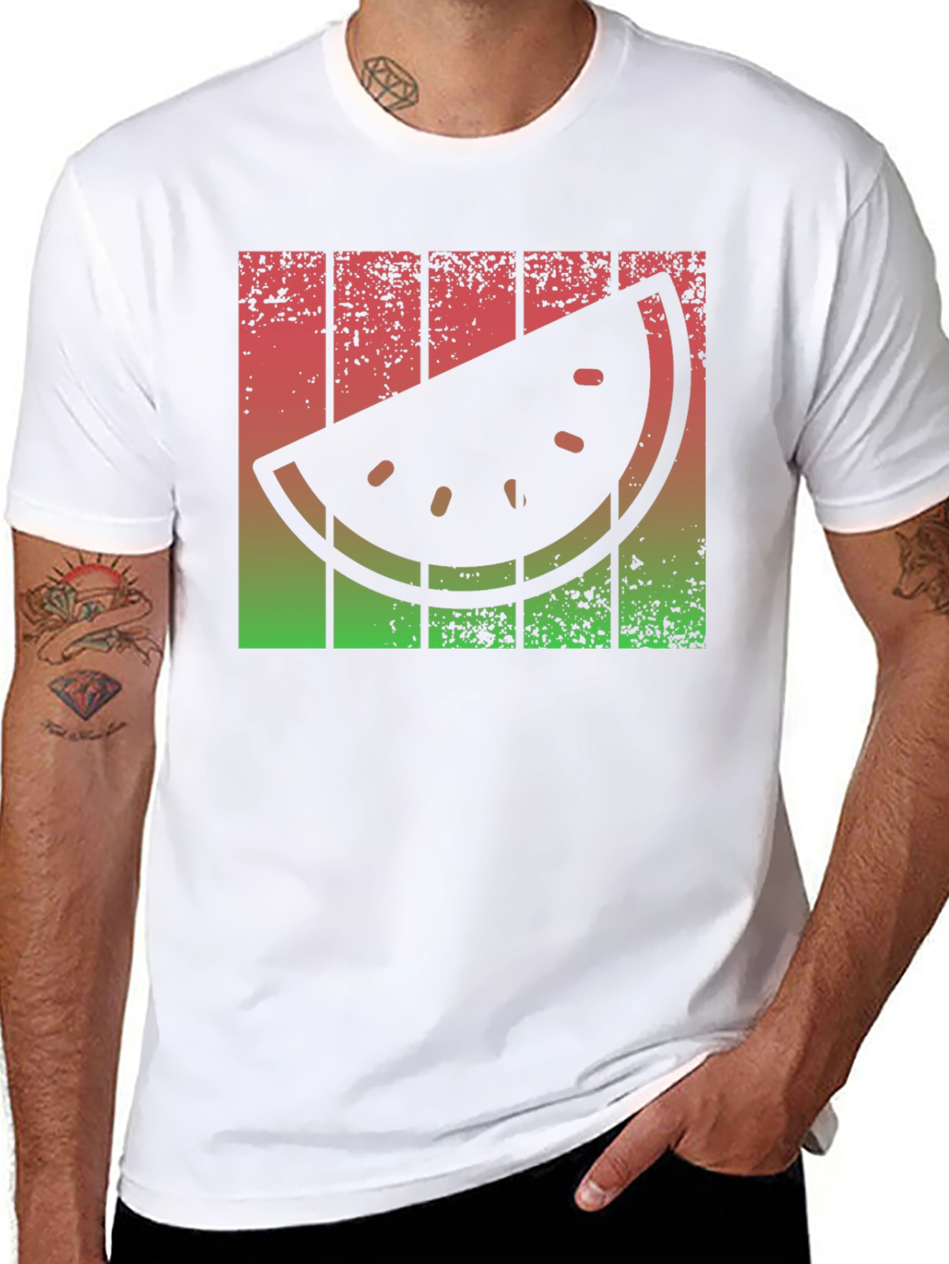 Retro Watermelon Slice Graphic Tee - Summer Vibes!