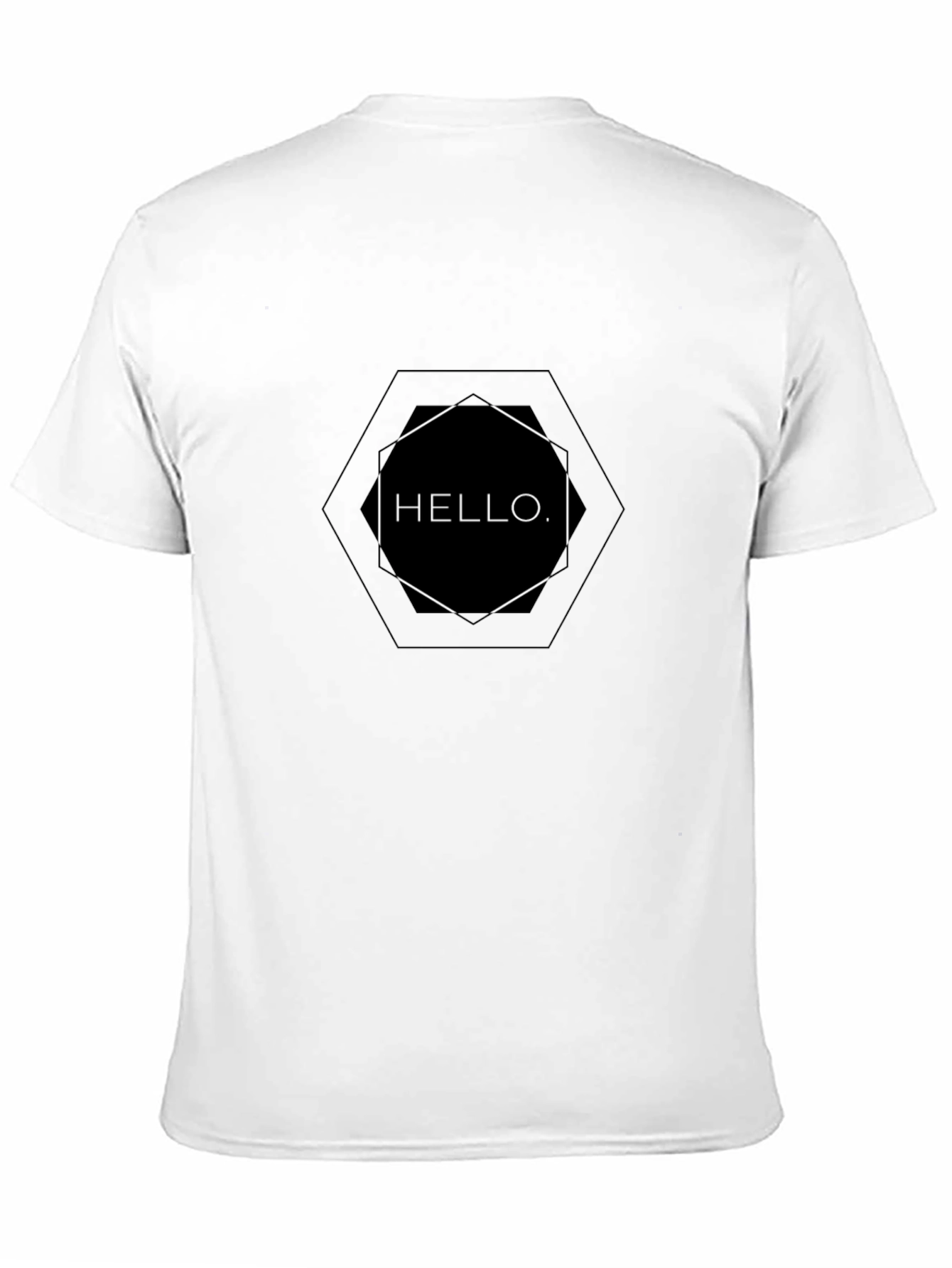 Modern Hello Graphic Tee - Black Cotton Casual Shirt