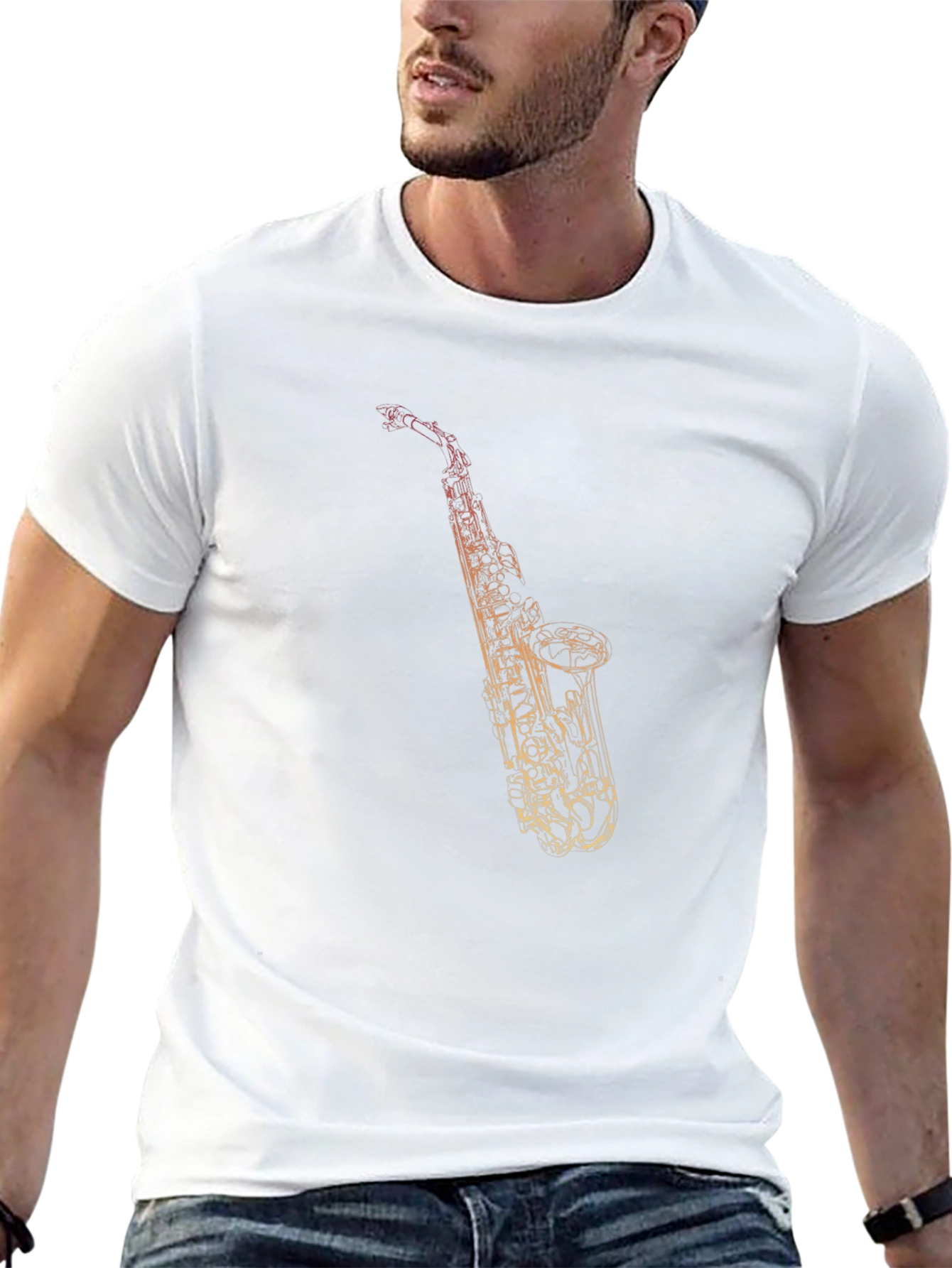 Saxophone Graphic Tee - Stylish Music Lover T-Shirt