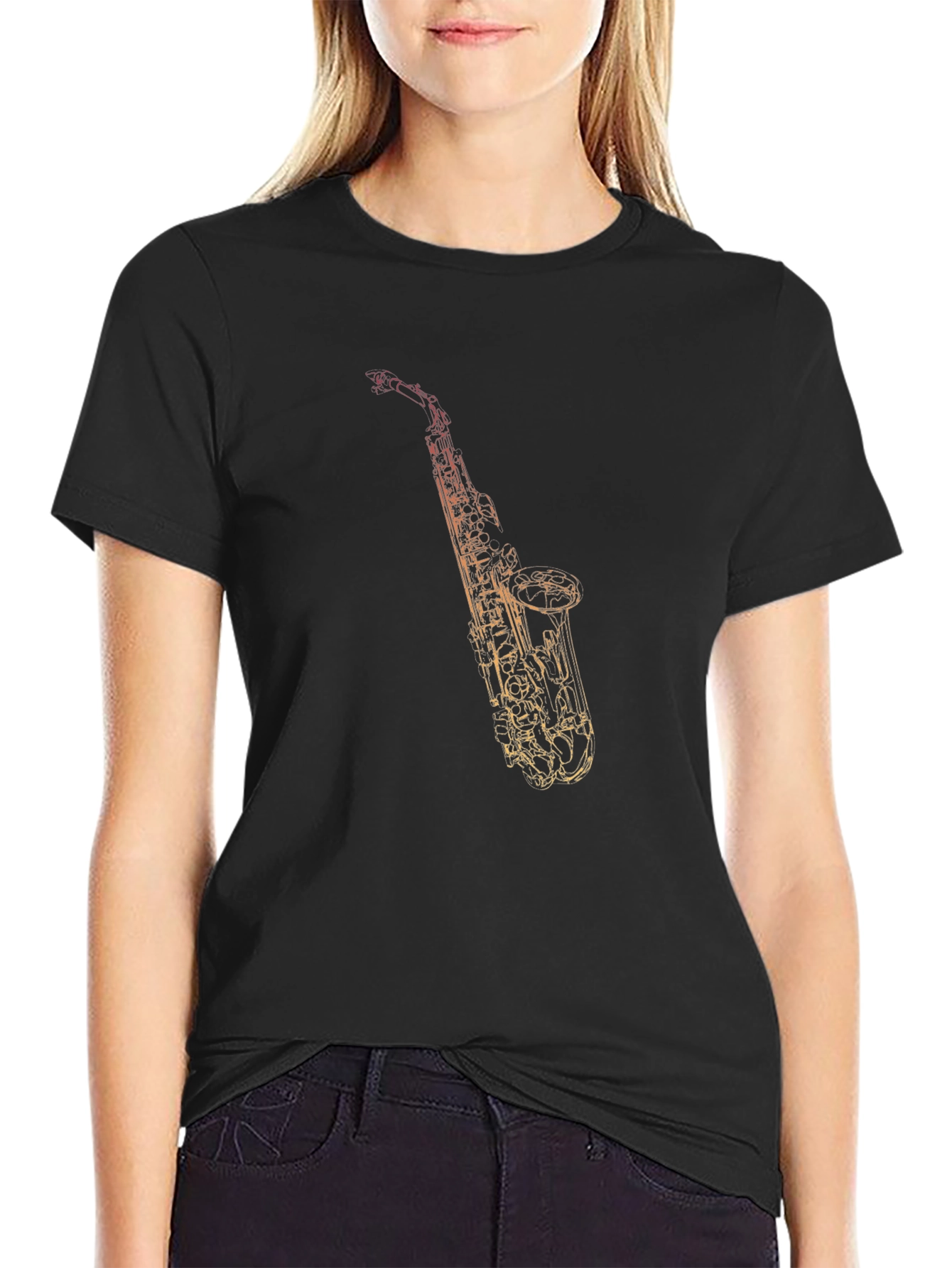 Saxophone Graphic Tee - Stylish Music Lover T-Shirt