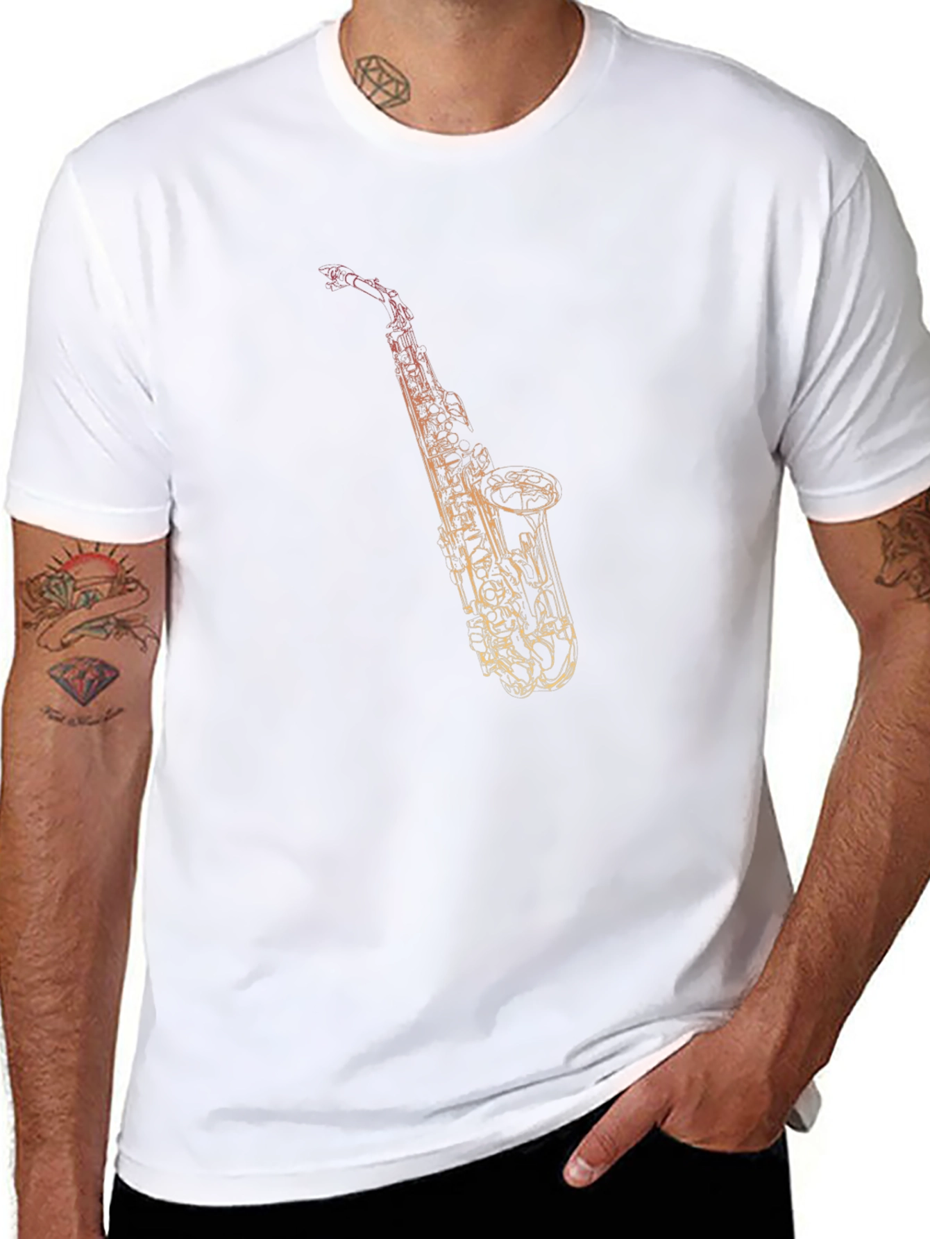 Saxophone Graphic Tee - Stylish Music Lover T-Shirt