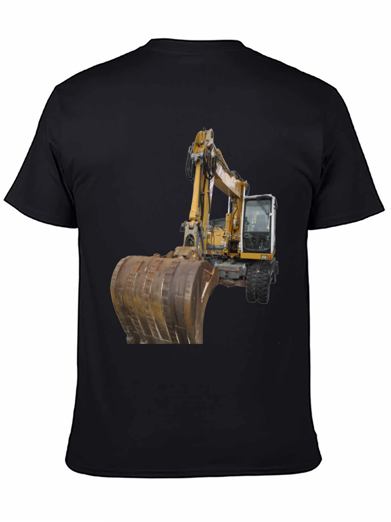 Excavator Graphic T-Shirt - Black Cotton Tee