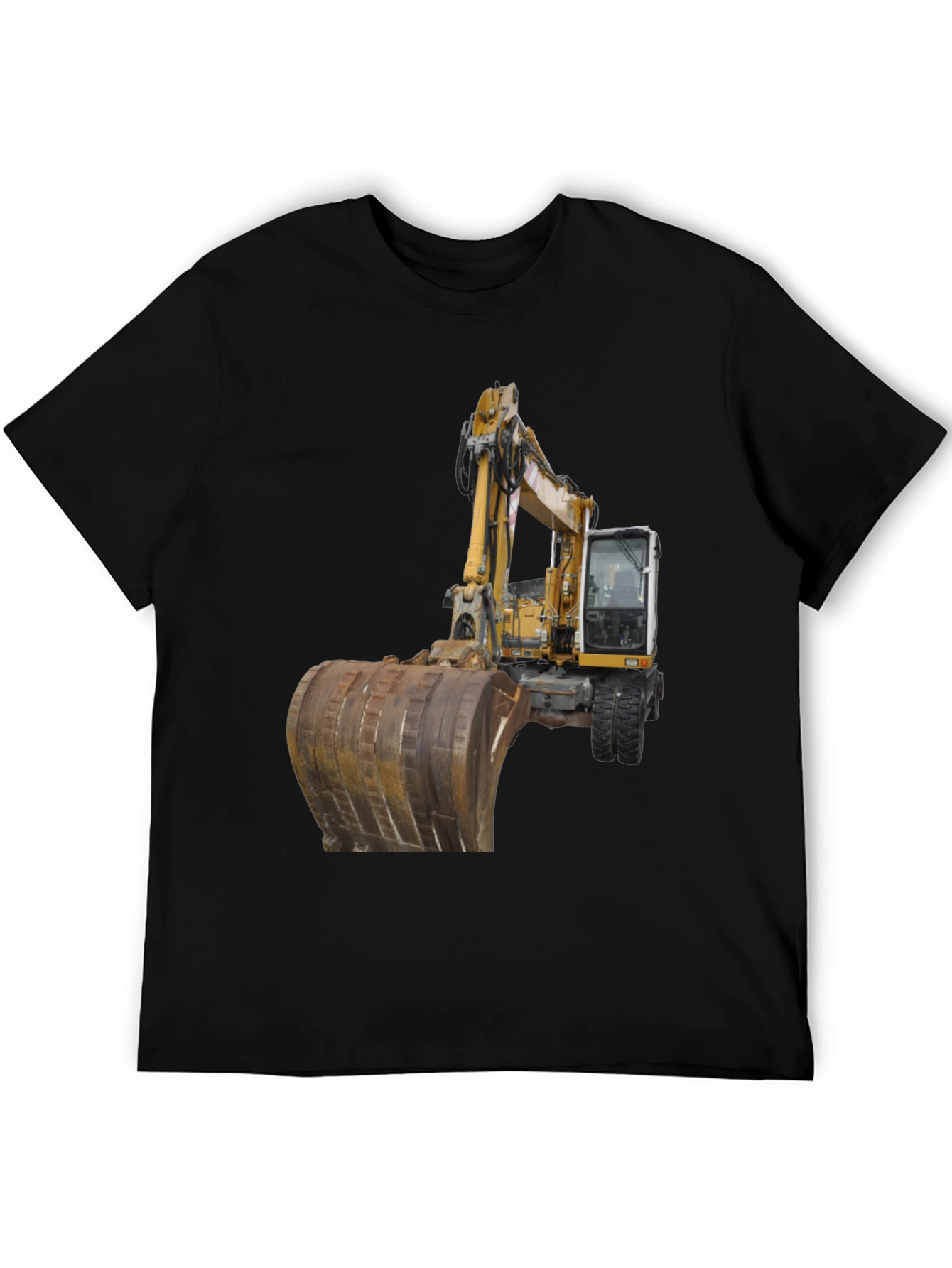 Excavator Graphic T-Shirt - Black Cotton Tee