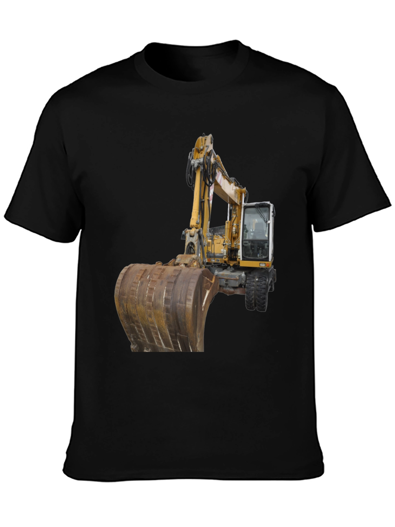 Excavator Graphic T-Shirt - Black Cotton Tee