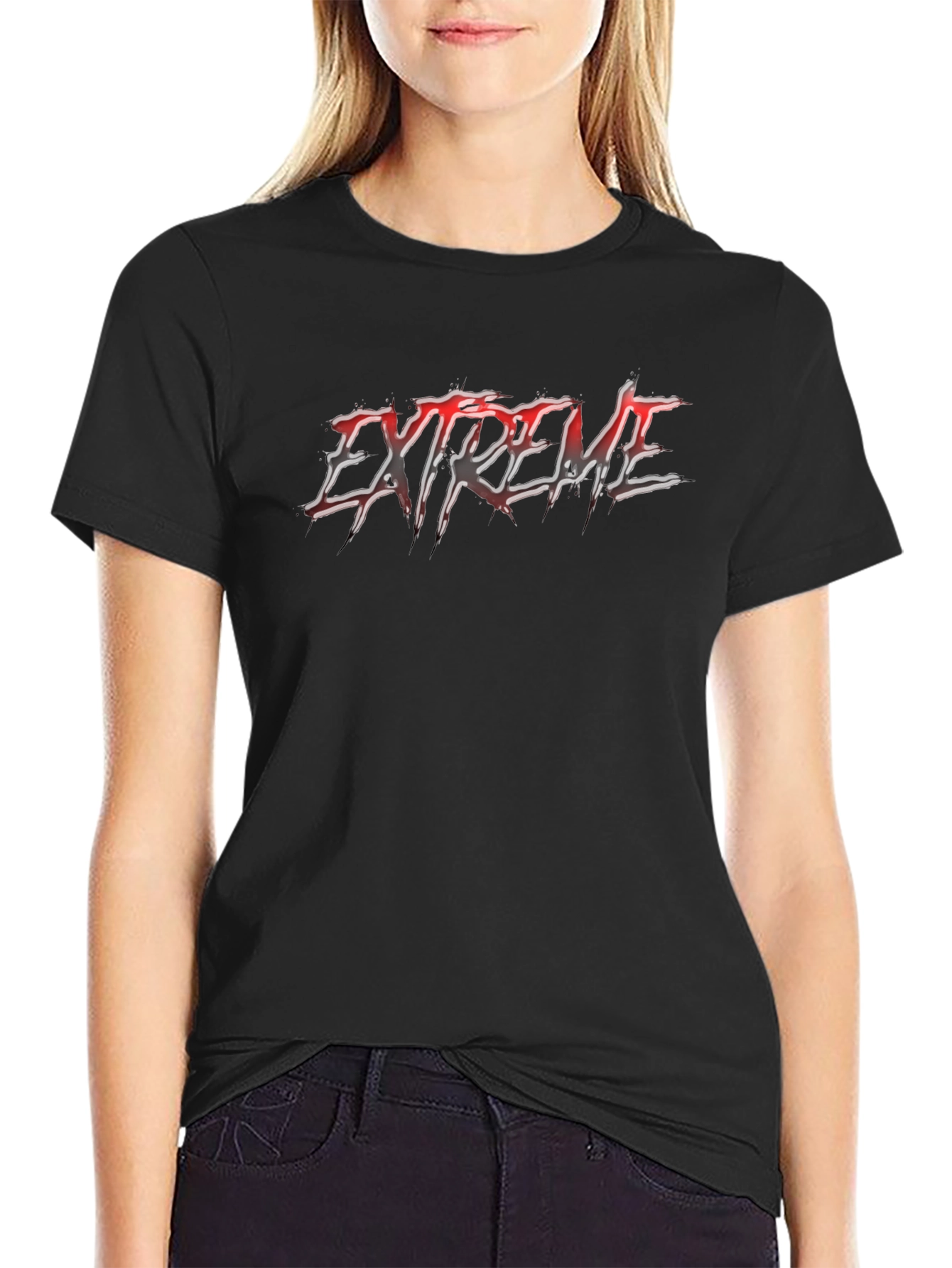 Extreme Graphic Tee - Black Cotton T-Shirt