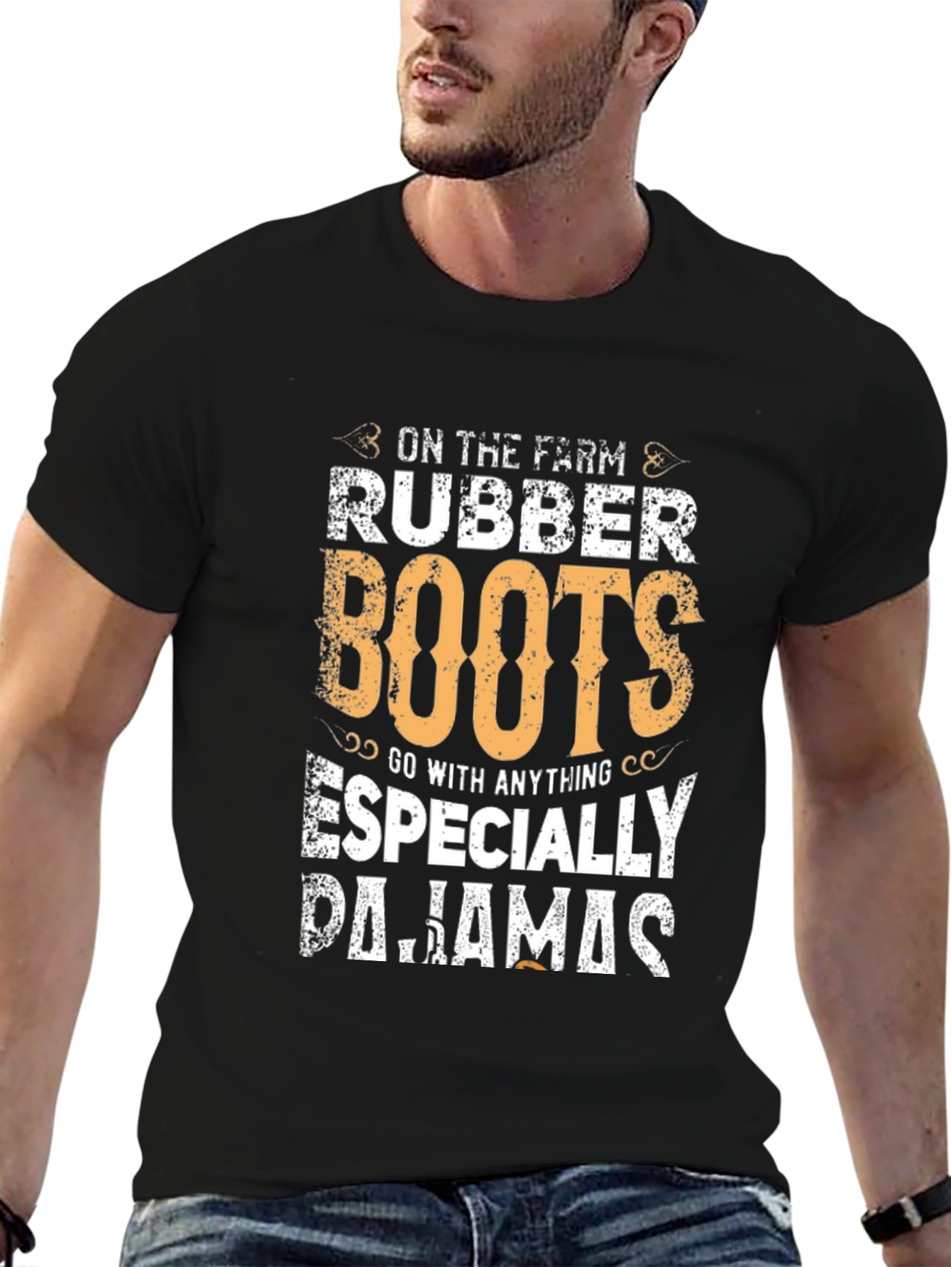 Rubber Boots & Pajamas T-Shirt - Farm Life Style