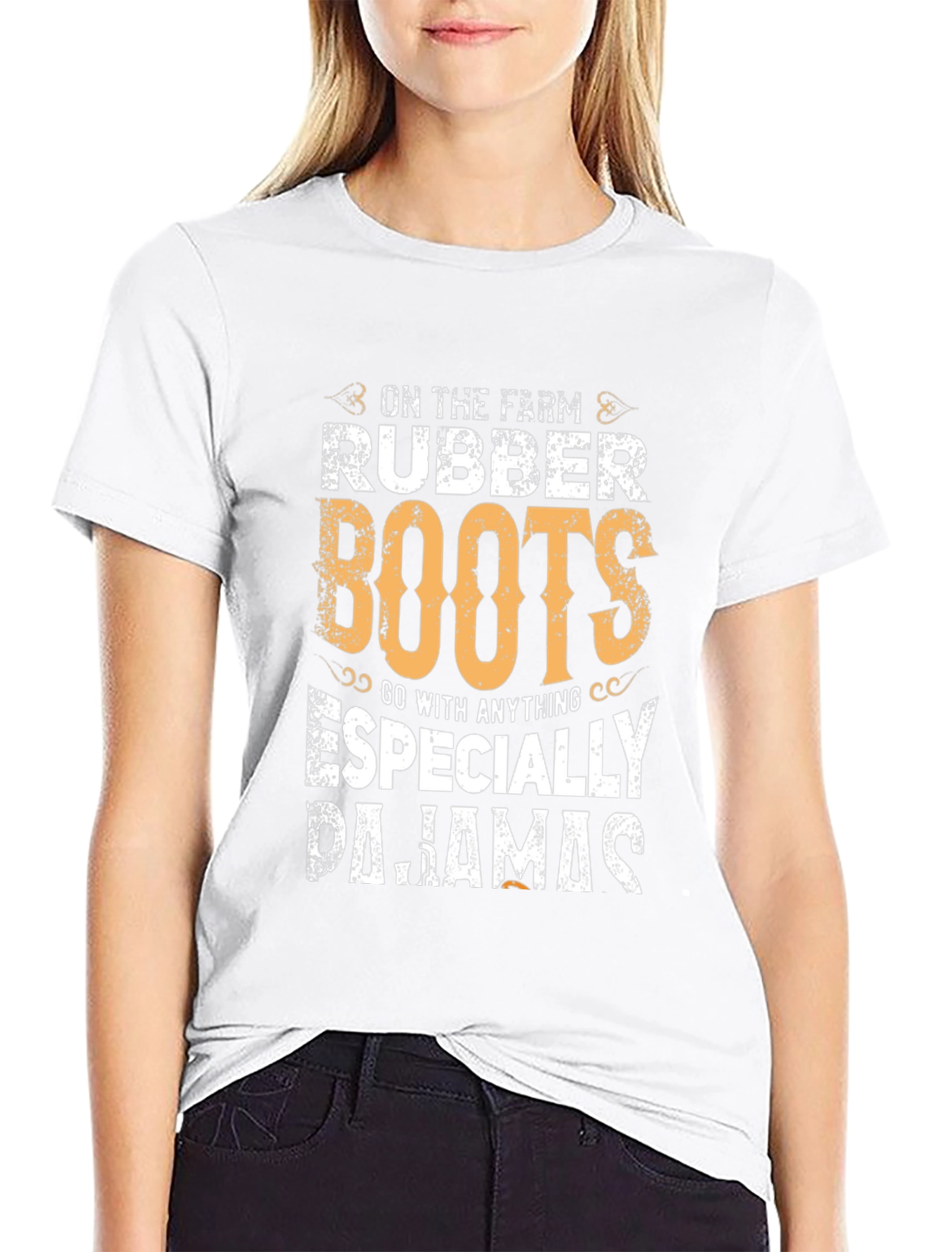 Rubber Boots & Pajamas T-Shirt - Farm Life Style