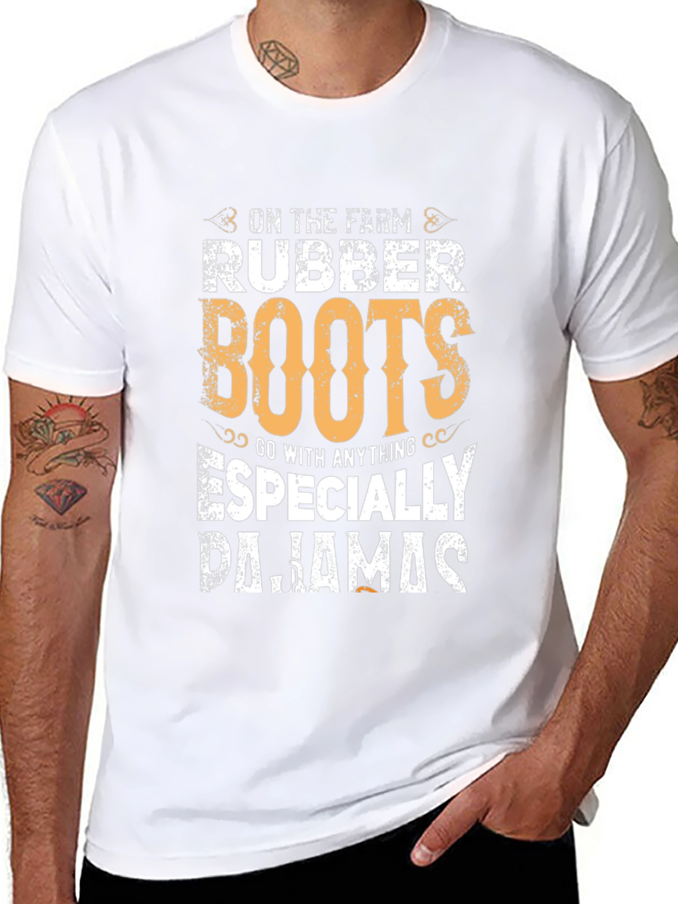 Rubber Boots & Pajamas T-Shirt - Farm Life Style