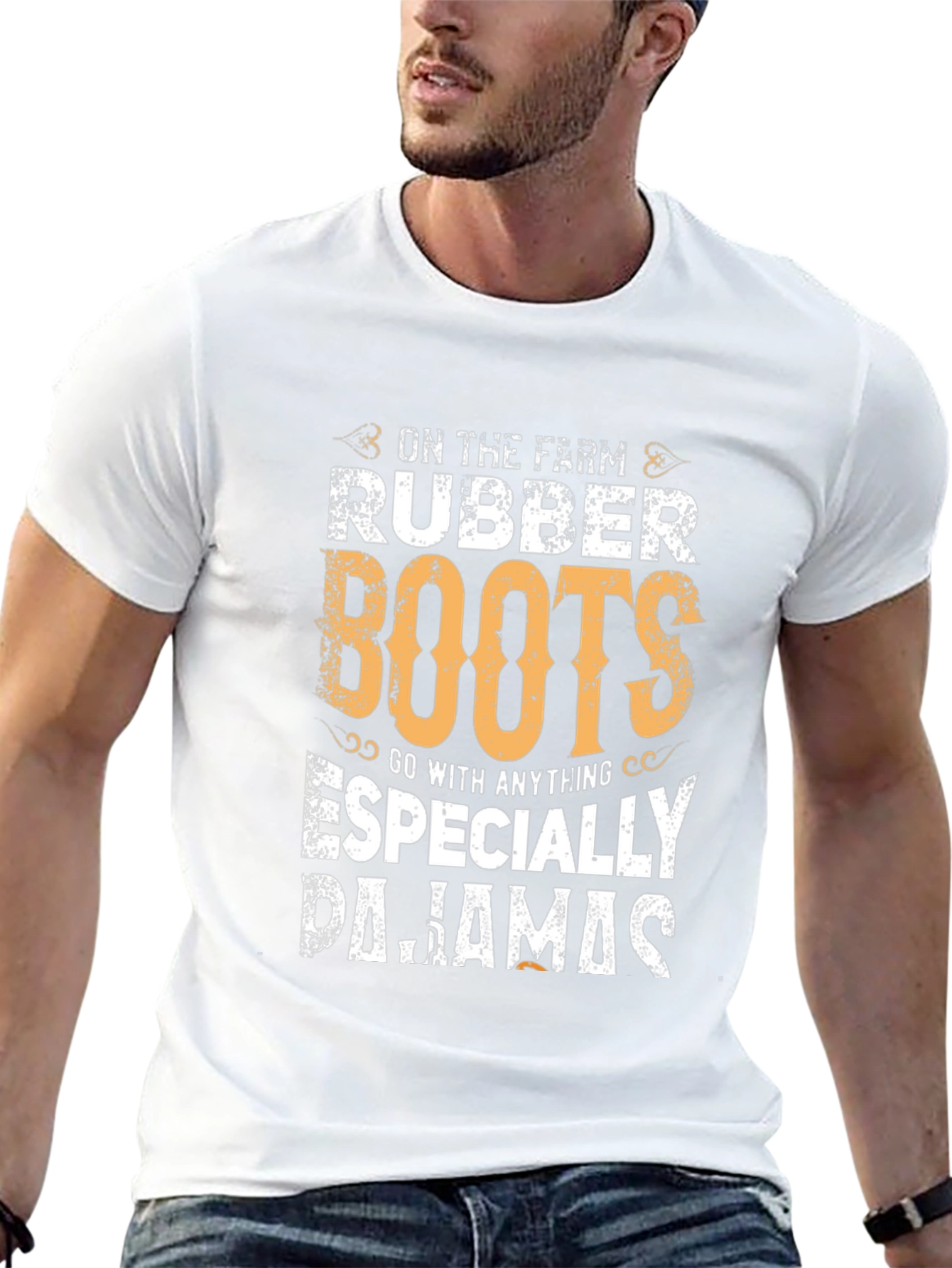 Rubber Boots & Pajamas T-Shirt - Farm Life Style