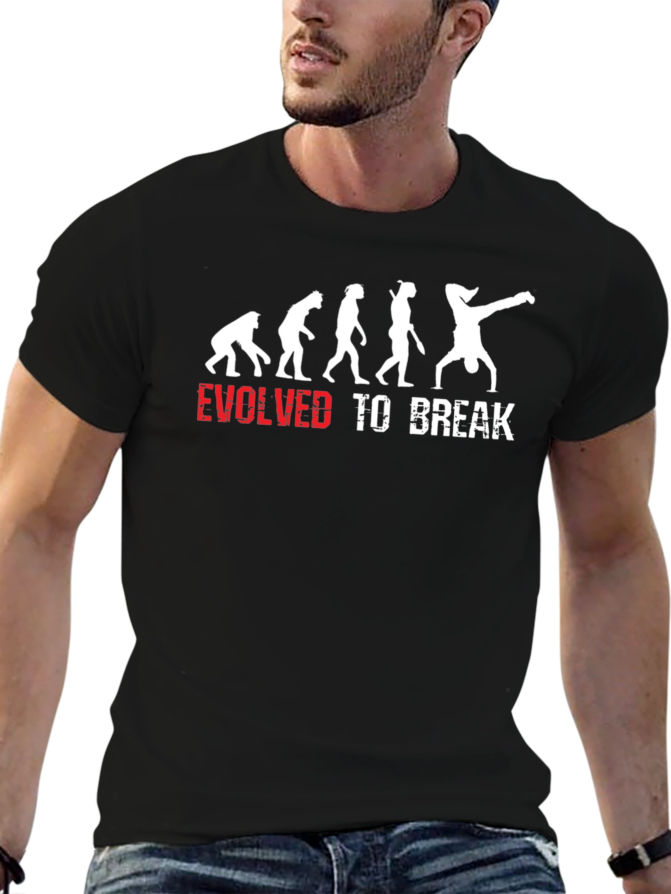 Evolved to Break Dance T-Shirt - Black Cotton Tee