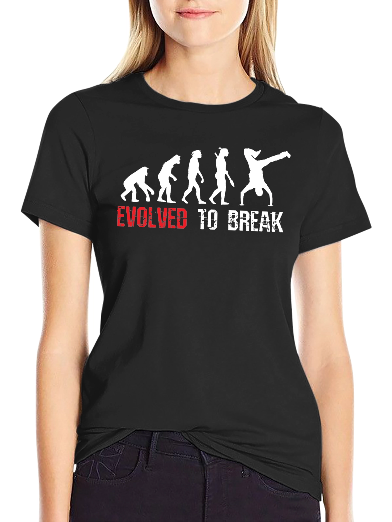 Evolved to Break Dance T-Shirt - Black Cotton Tee