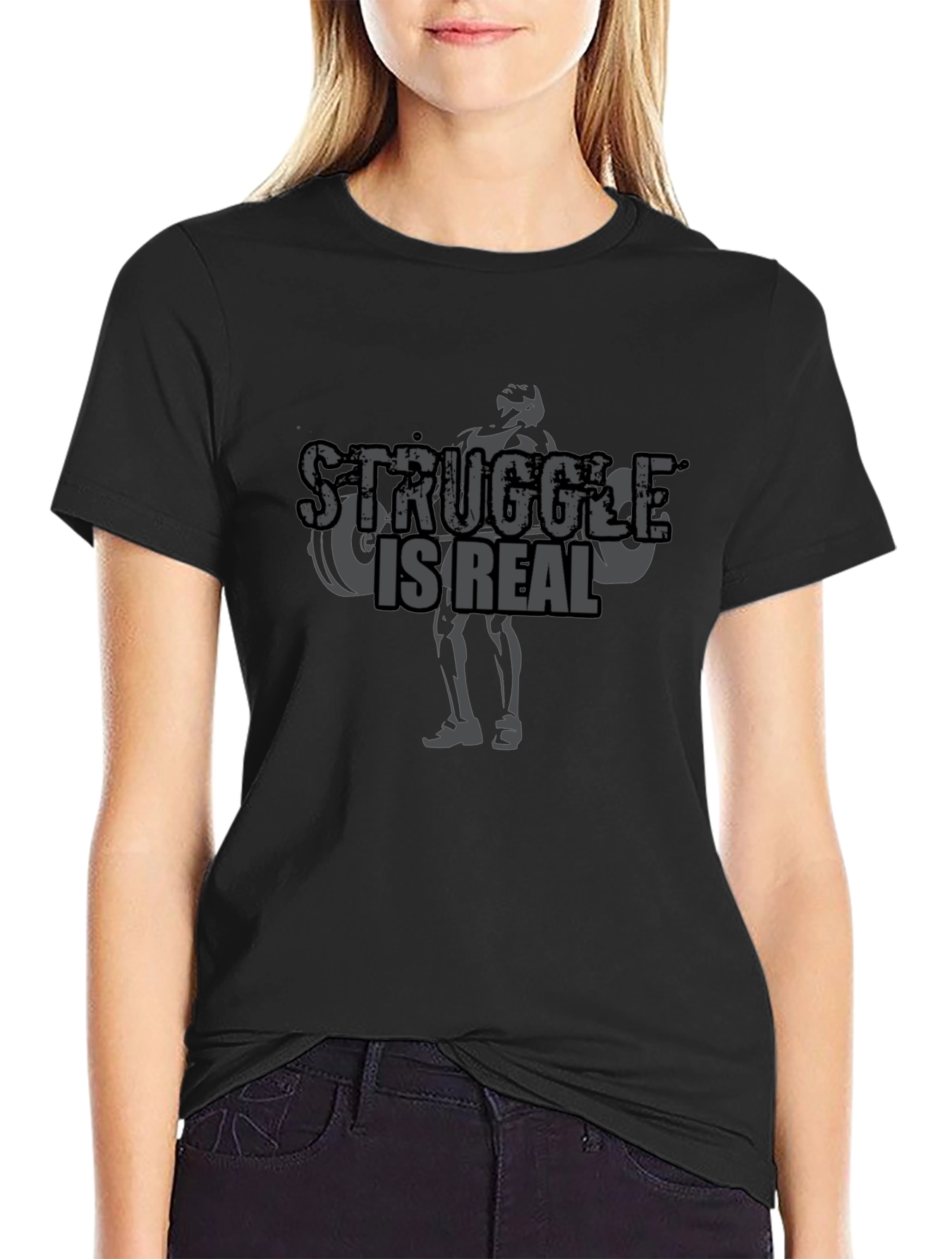 Struggle is Real Mens Black T-Shirt