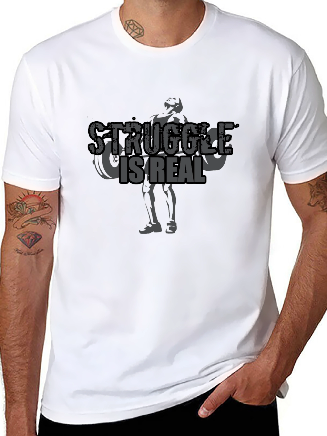 Struggle is Real Mens Black T-Shirt