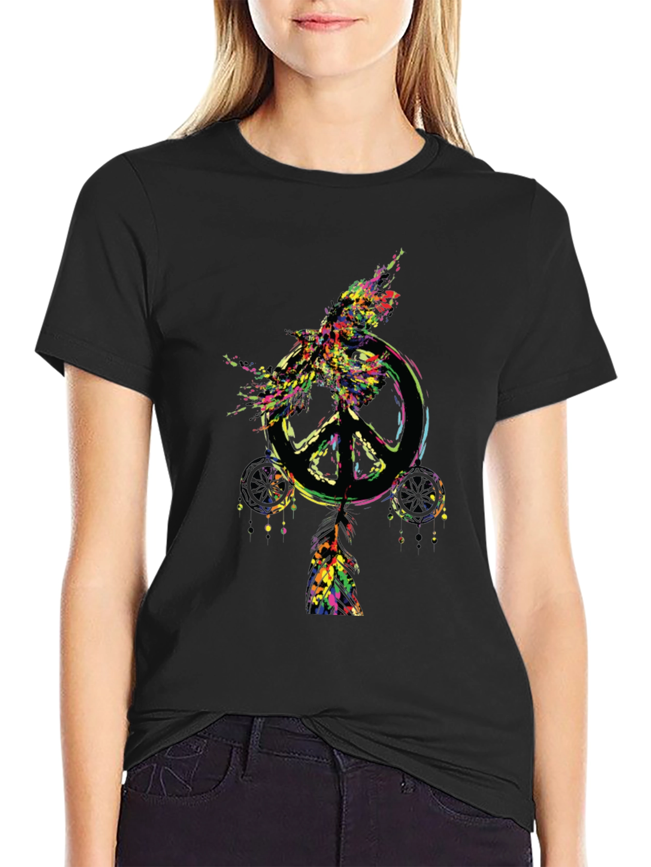 Peace Sign Dreamcatcher Graphic Tee