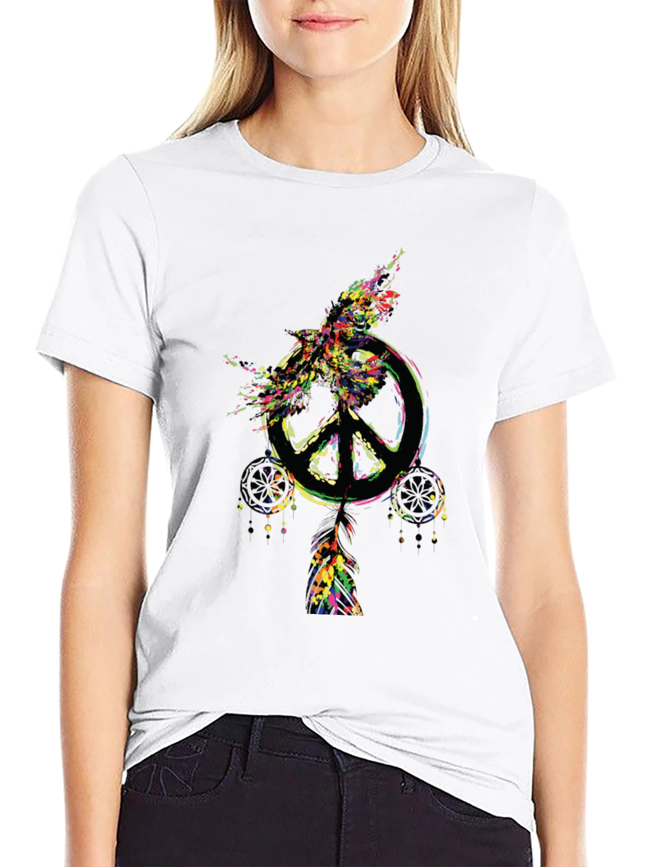 Peace Sign Dreamcatcher Graphic Tee