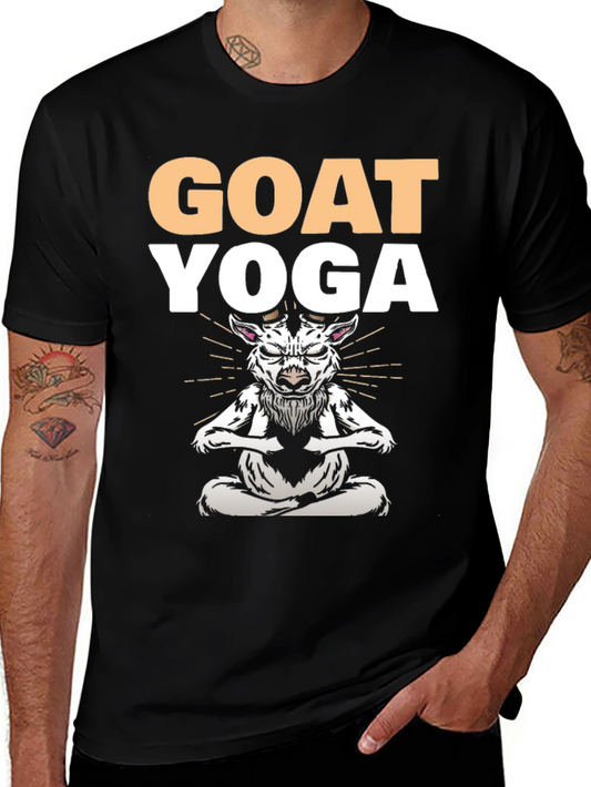 Goat Yoga Black Graphic T-Shirt