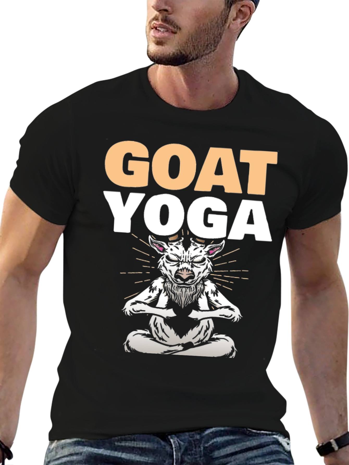 Goat Yoga Black Graphic T-Shirt