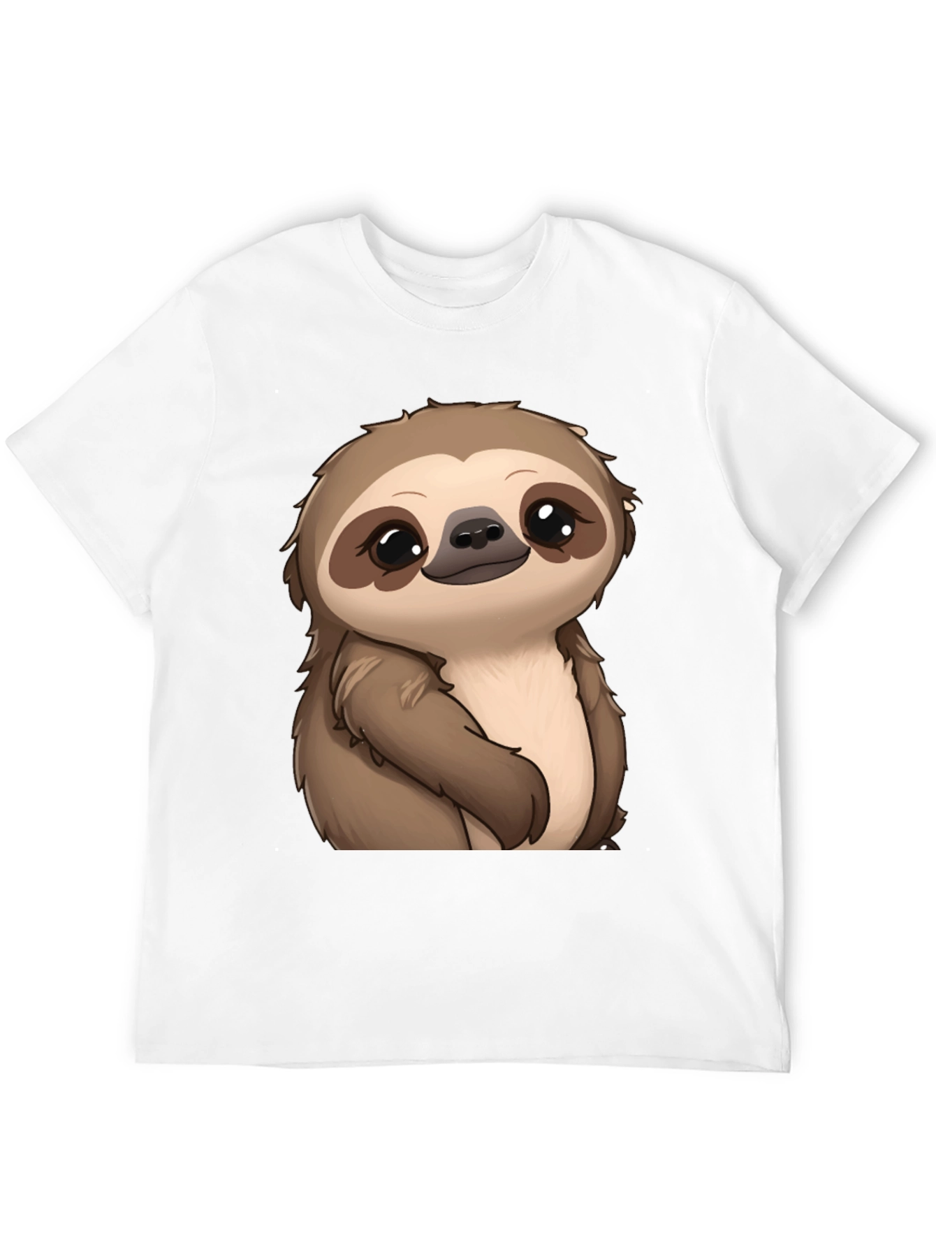 Cute Sloth Graphic Print Black T-Shirt