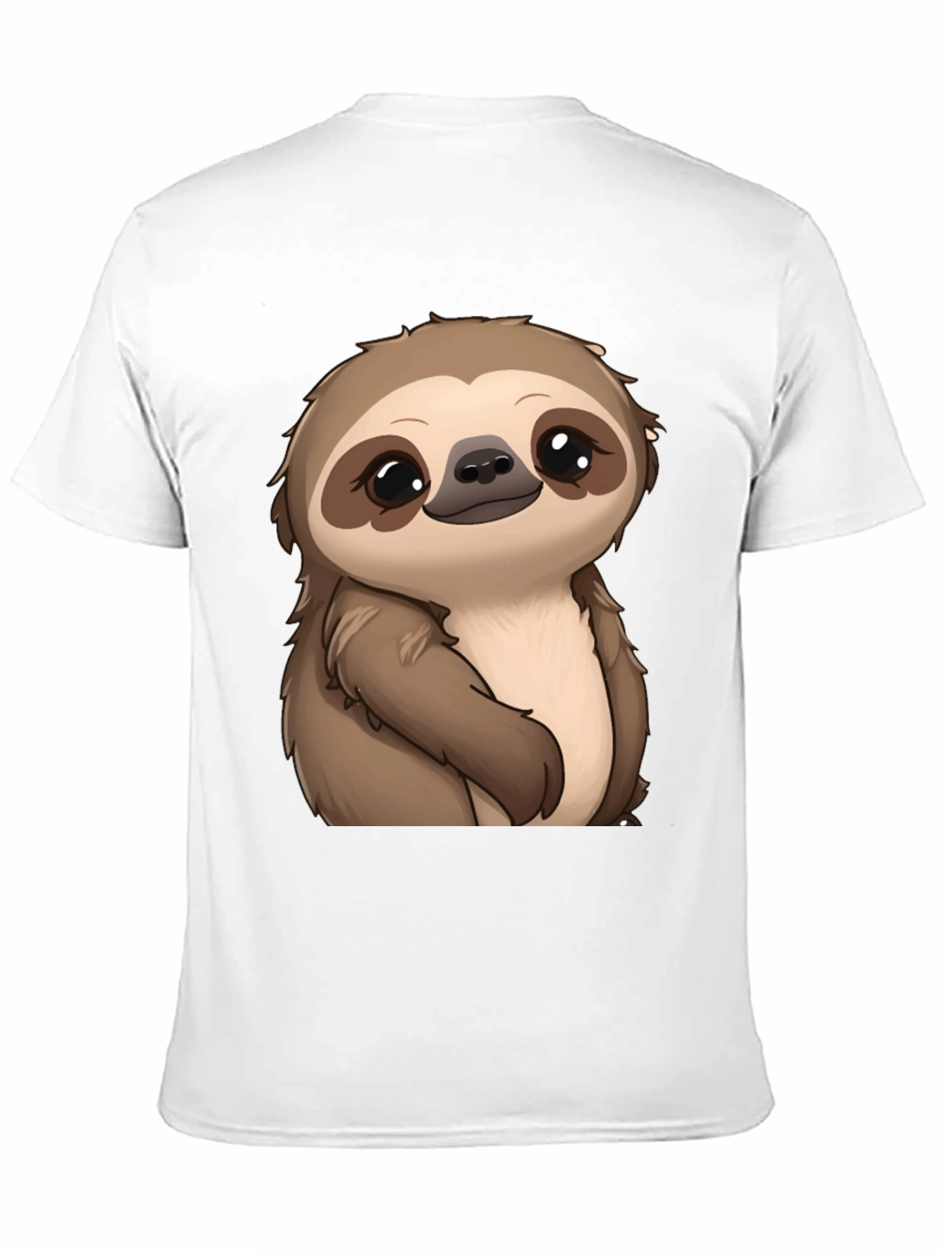 Cute Sloth Graphic Print Black T-Shirt