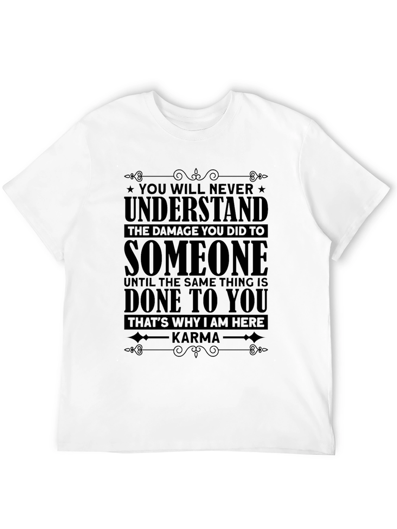Karma Graphic Print T-Shirt