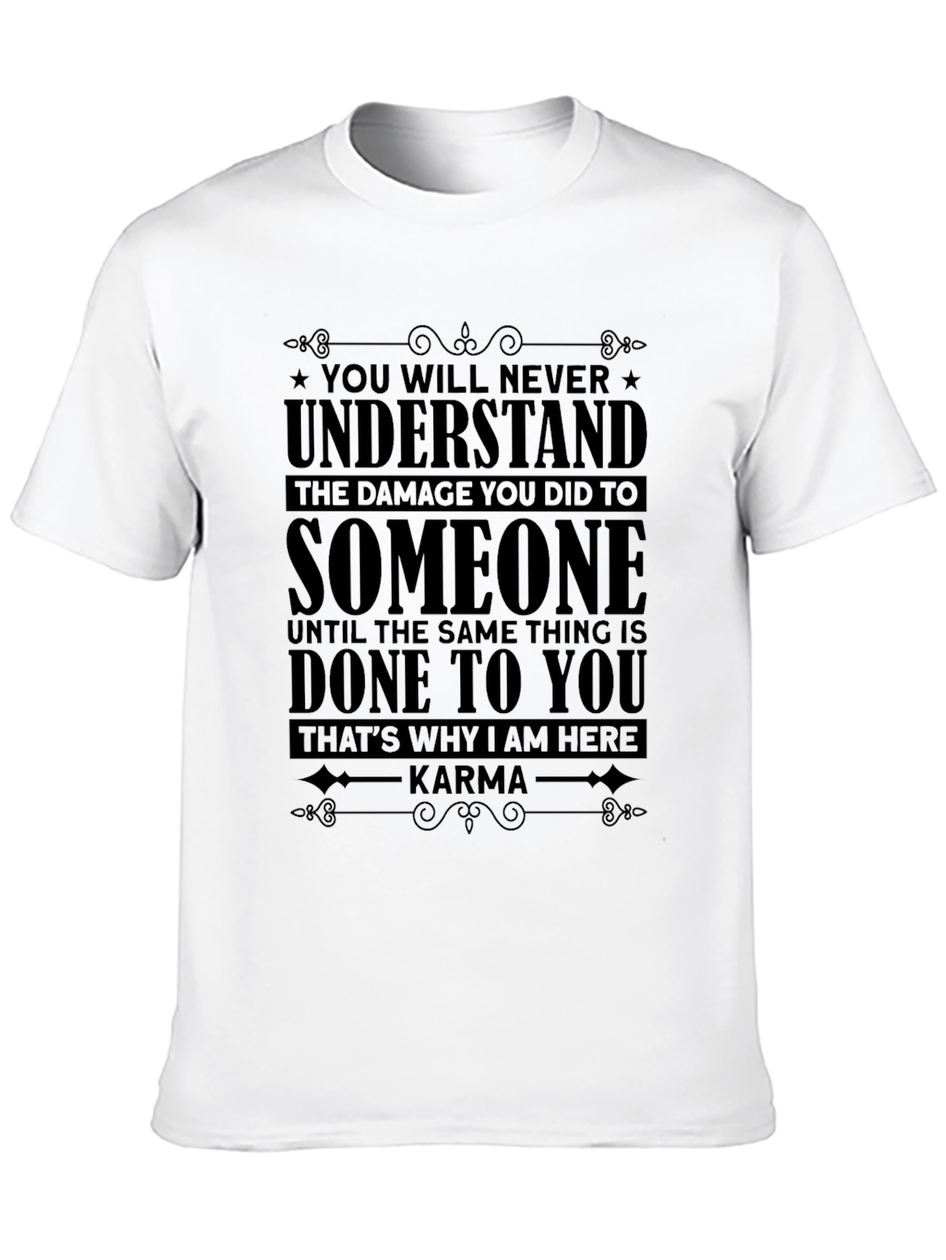 Karma Graphic Print T-Shirt