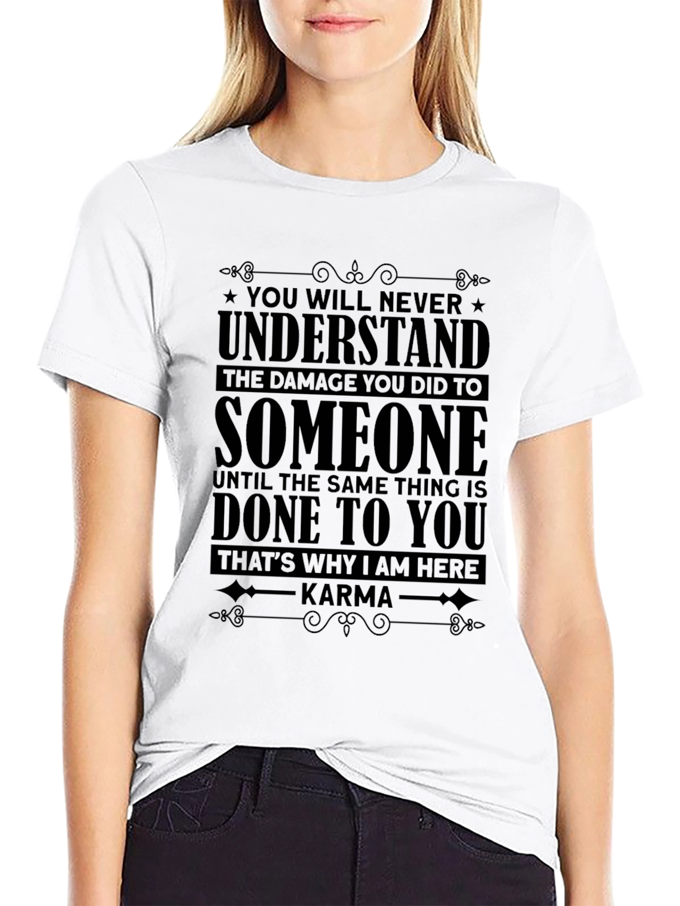 Karma Graphic Print T-Shirt