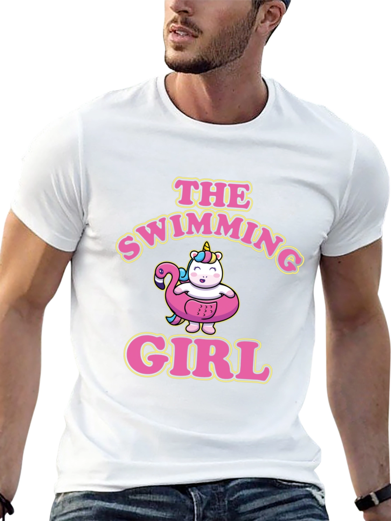 The Swimming Girl Black T-Shirt