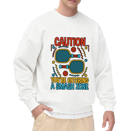 CAUTION - Pickleball & Cat Graphic ԲÁìÎÀÒÂ | Unisex Pullover Sweatshirt
